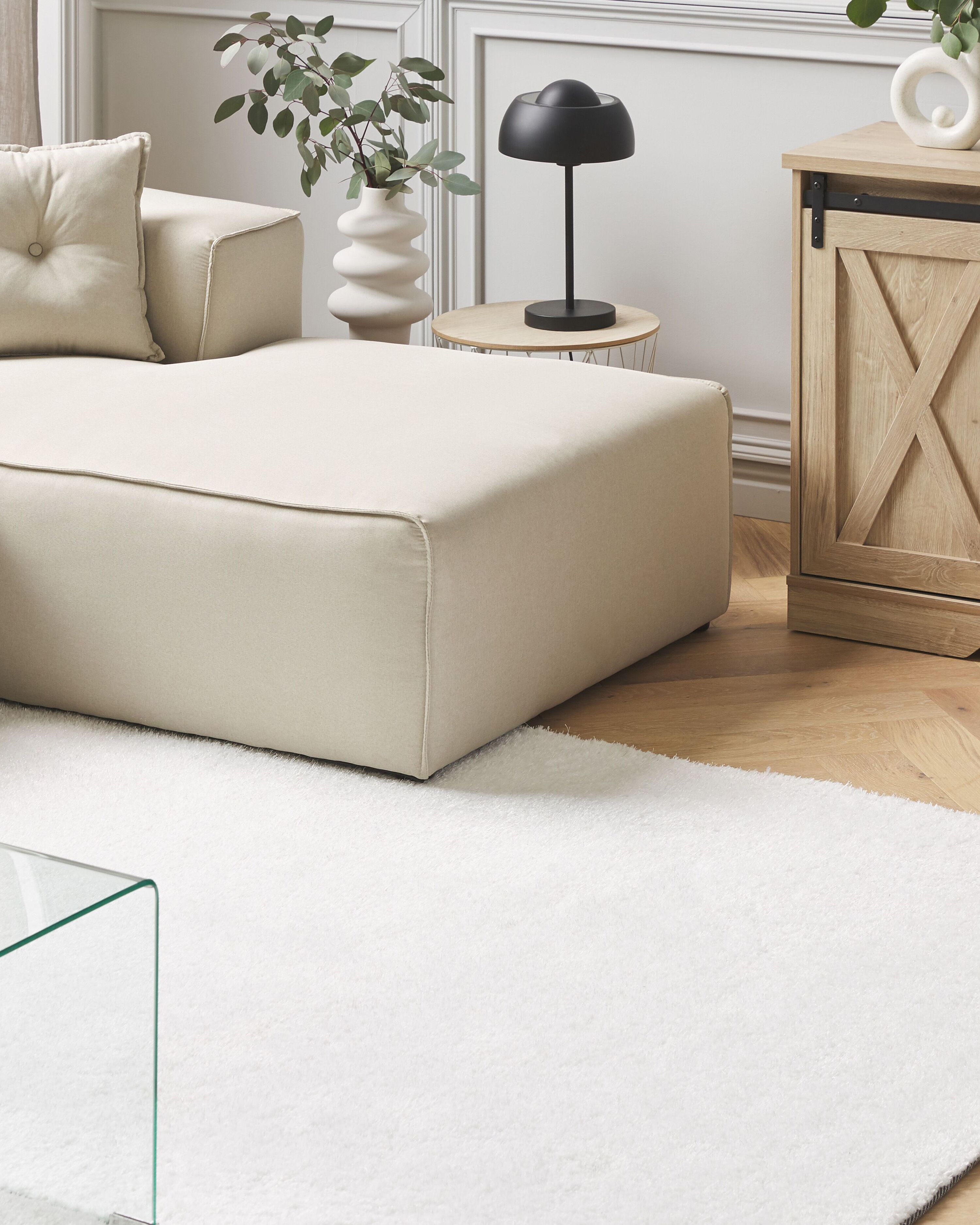 Shaggy Rug DEMRE White 200 x 300 cm