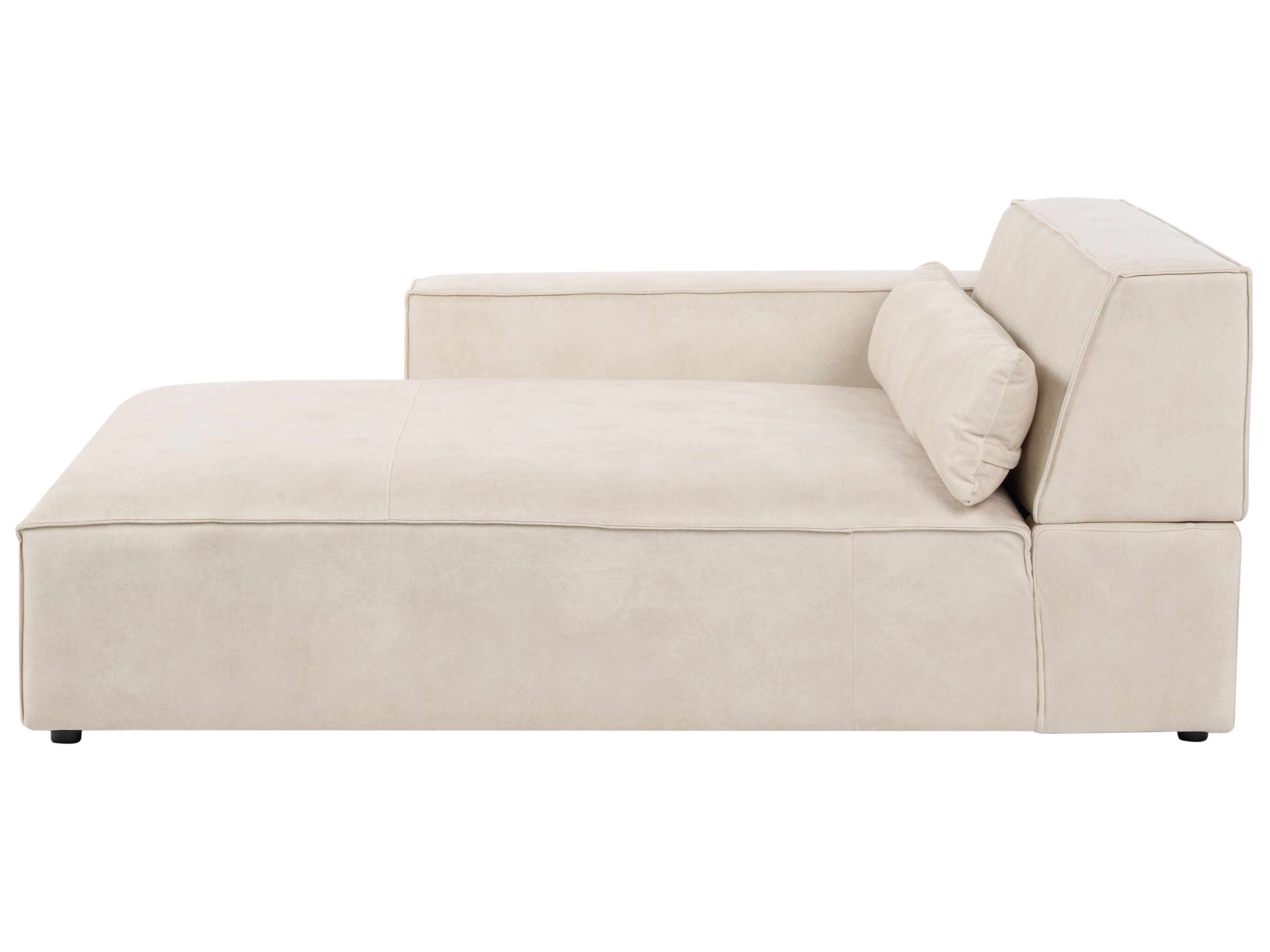 Right-Hand Chaise Lounge HELLNAR Velvet Light Beige