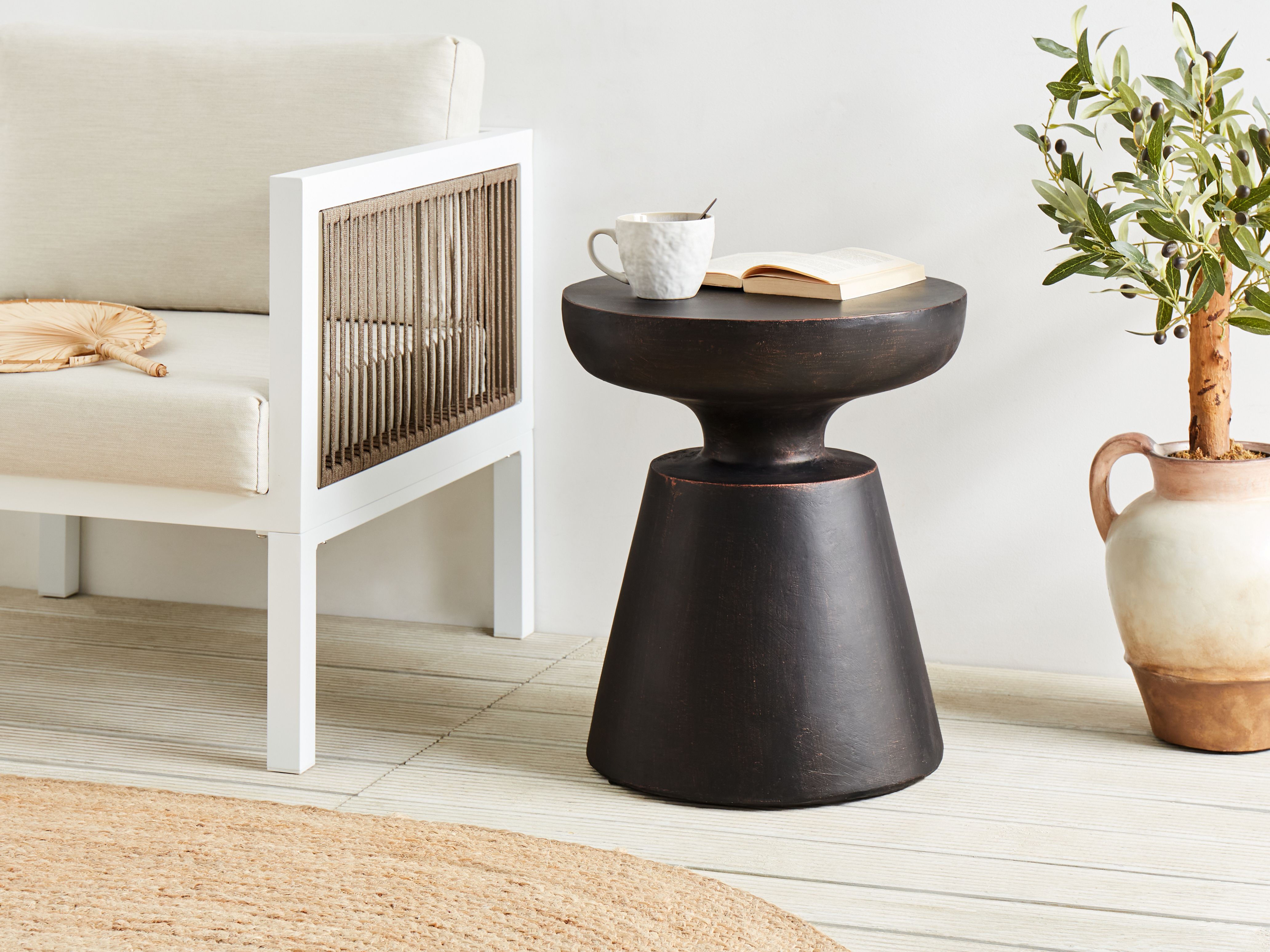 Side Table MINCIO 45 cm 45 cm Black