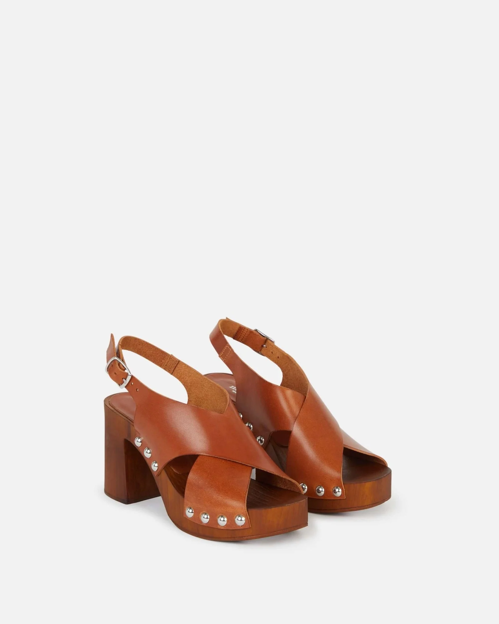 SANDALES TALIA/LIS - En cuir lisse croisées