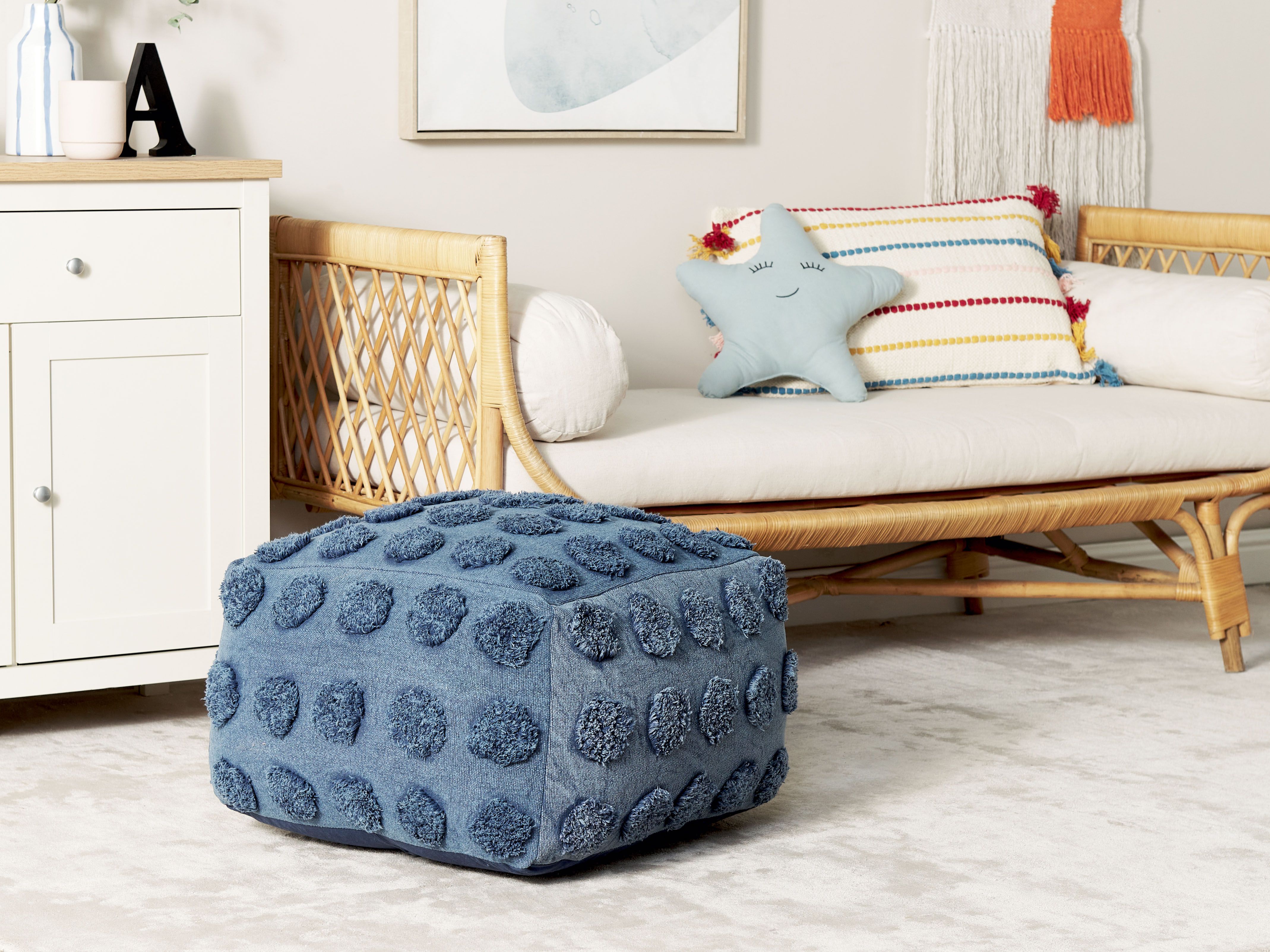 Pouffe VISHVI Cotton Blue