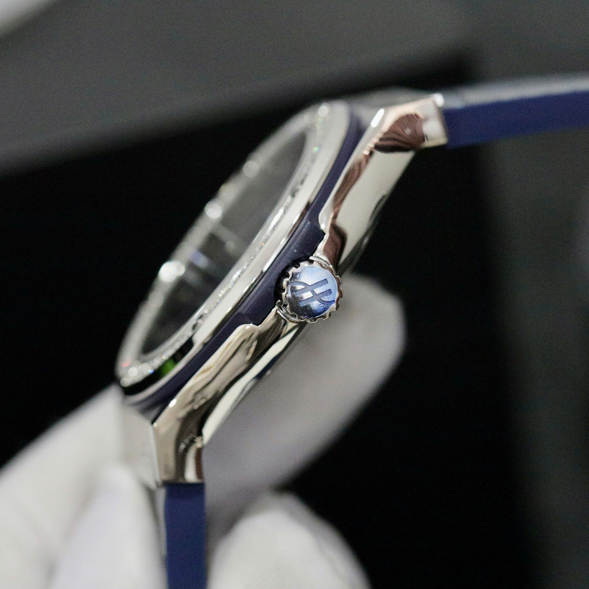 Hublot Classic Fusion Titanium Blue Dial Bezel Diamonds Replica Watch HB Factory 42mm - Top club