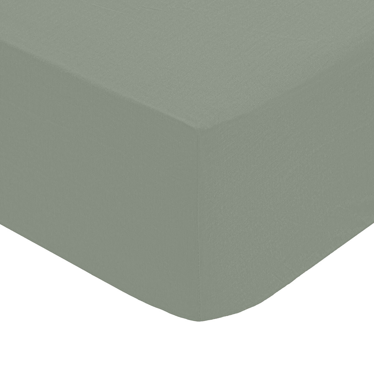 Fitted Sheet Percale, green, 90x190 cm