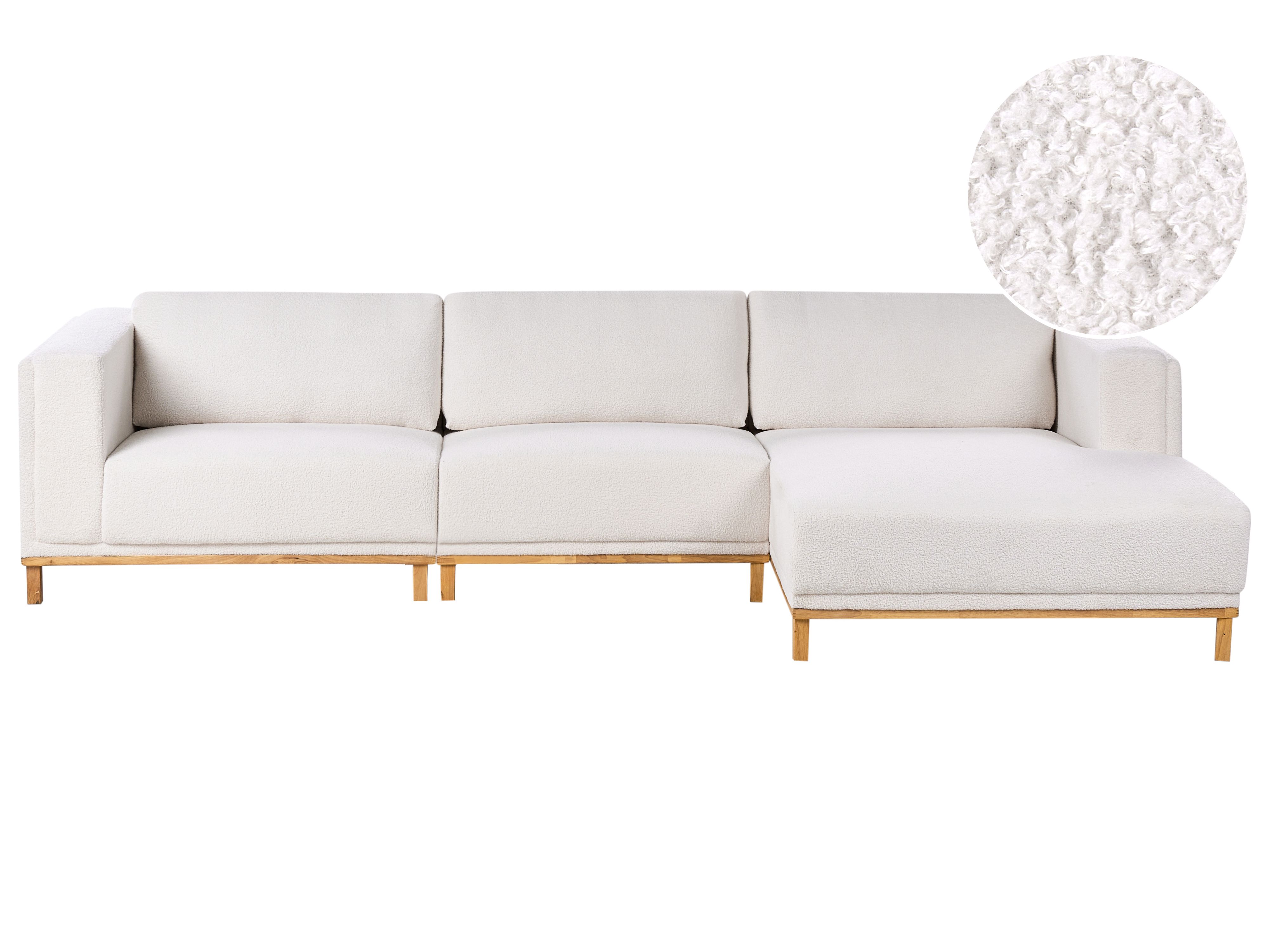 Corner Sofa 5 Seater VENG Fabric Off-White Left Hand
