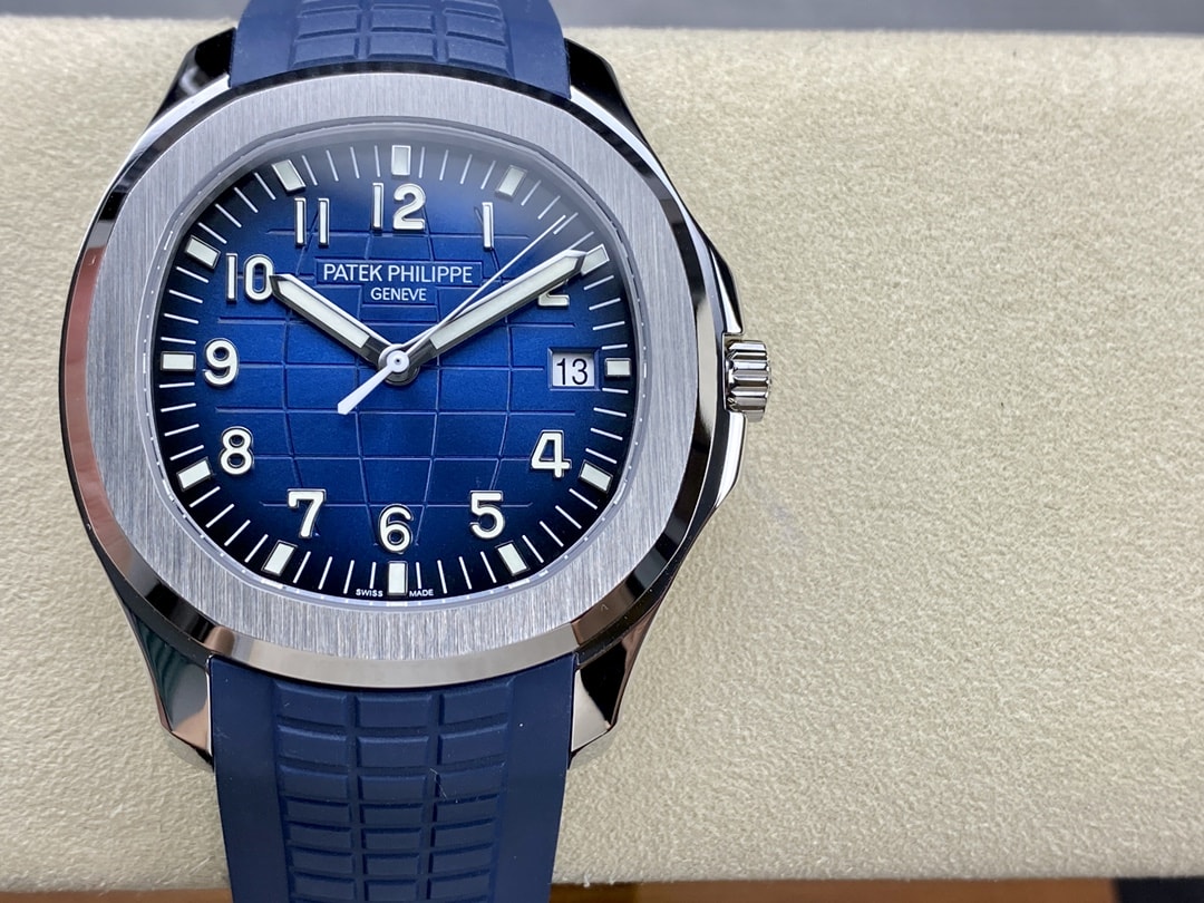 Fake Patek Philippe Replica Watch Aquanaut “Jumbo” White Gold Blue Dial 5168G-001 3KF(1:1 replica) - Elite Watch Atelier