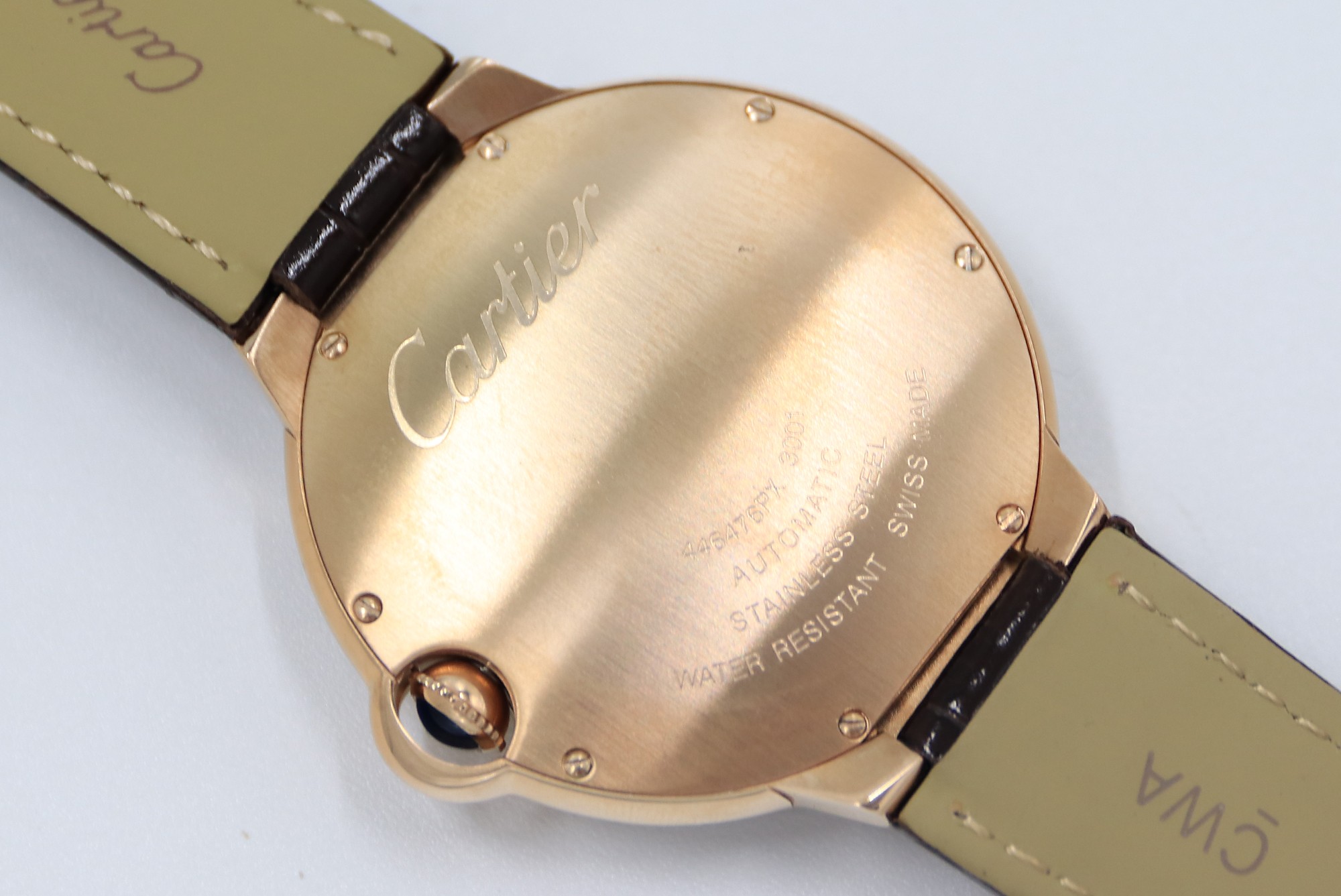 Cartier Blue Balloon Square Diamonds Full Sky Watch-Roman Numerals-Rose Gold-Leather-42mm(1:1 replica) - Top club