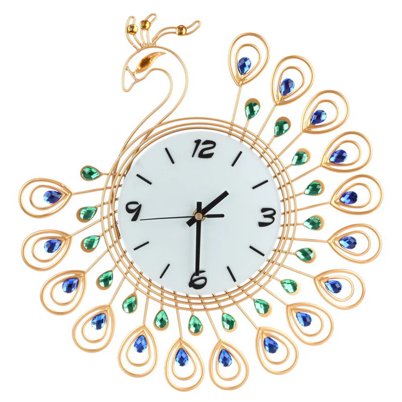 Antique Diamond Peacock Wall Clock