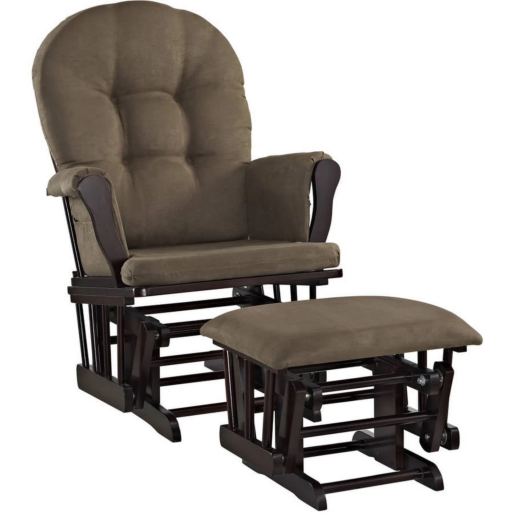 Angel Line Windsor Glider and Ottoman, Natural Finish with Gray Cushions - Image 39