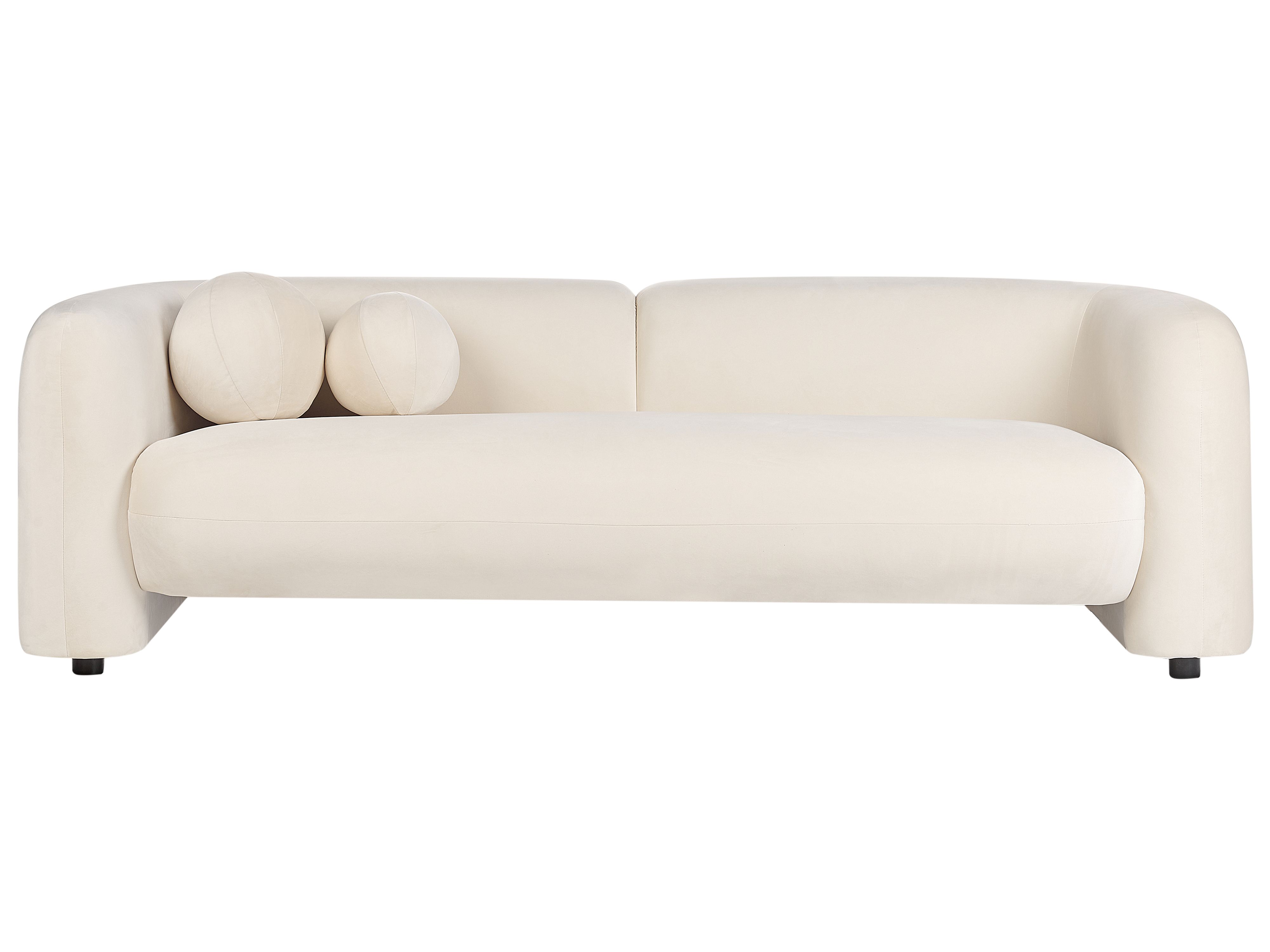 Sofa 3 Seater LEIREN Velvet Off-White