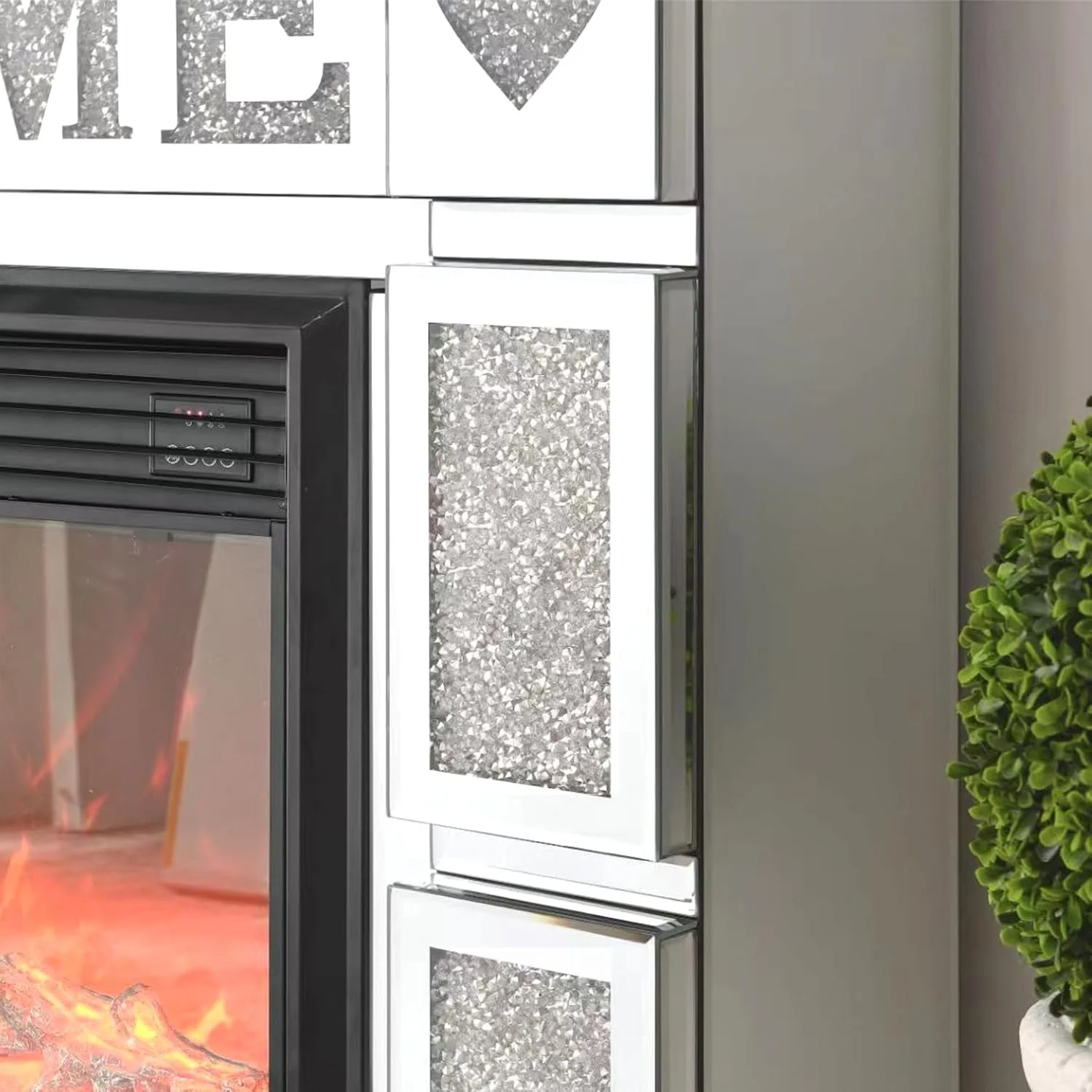 IKIFLY 47.24L x 41.33 H Mirrored Electric Fireplace - Image 19