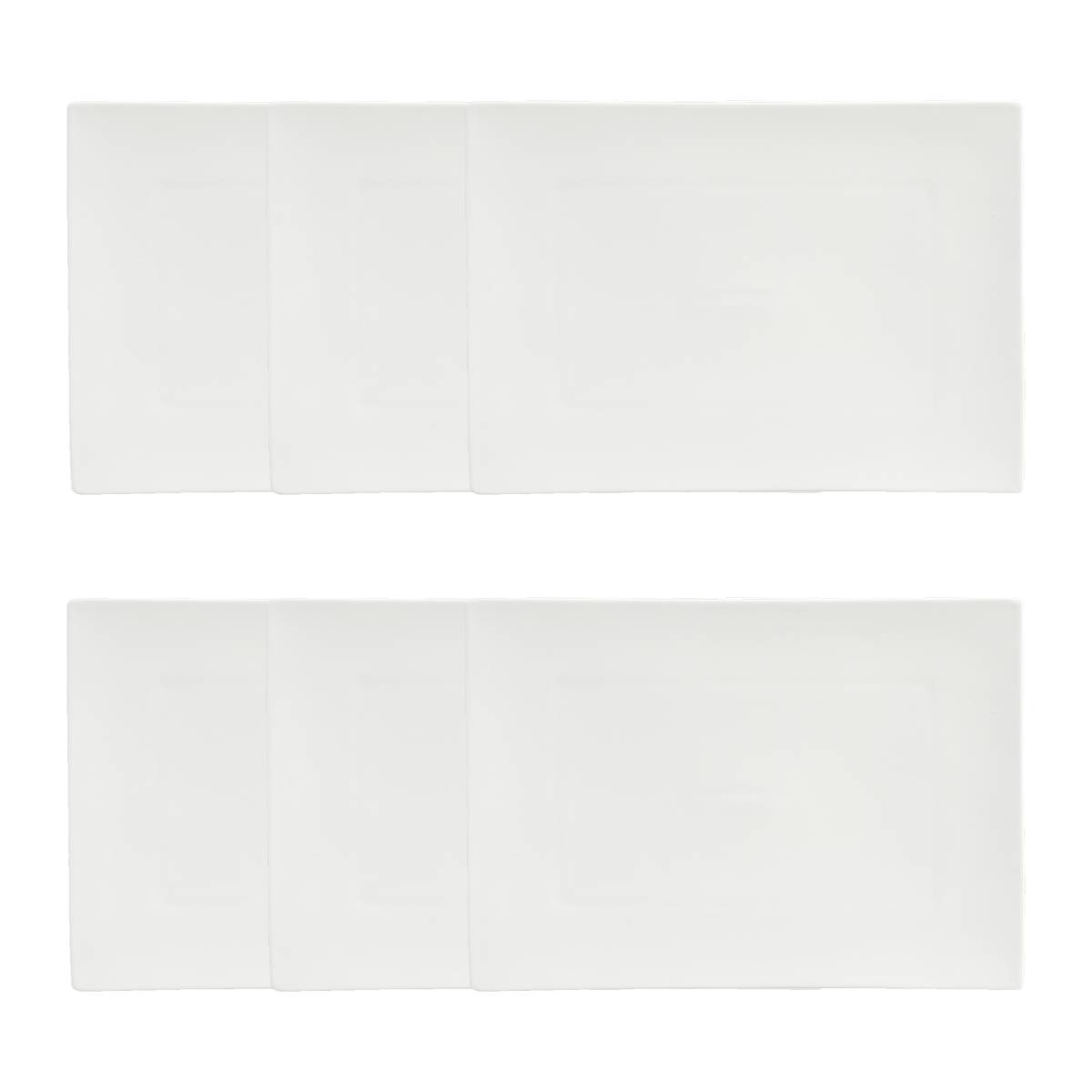 Set of 6 dinner plates "Tokyo" 27.6x19.2 cm, White