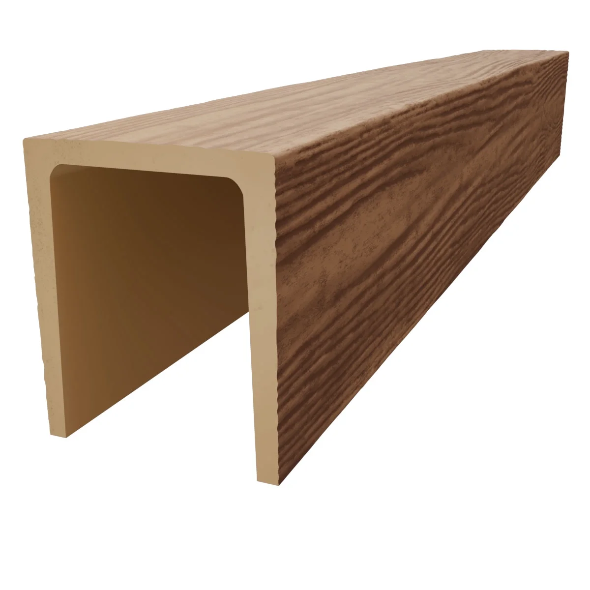 Ekena Millwork 3 1/2"W x 3 1/2"H x 120"L 3-Sided (U-Beam) Mena HeritageTimber Faux Wood Ceiling Beam, Kona Brown - Image 51