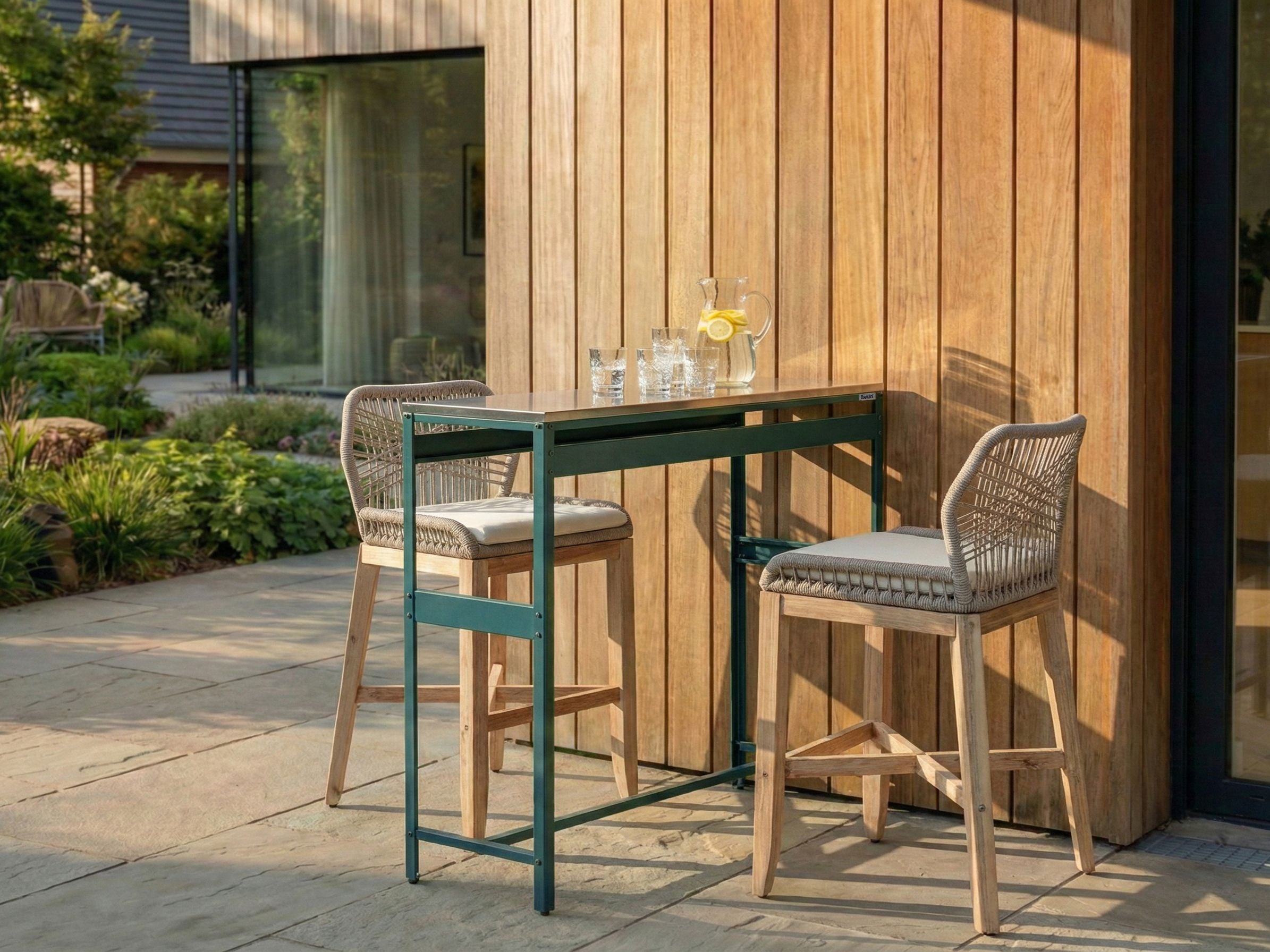 Outdoor Bar Table MAENZA 120 cm 40 cm Metal Green