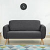 A&D Home Linda Polyester Round Arm Loveseat Sofa, Light Gray