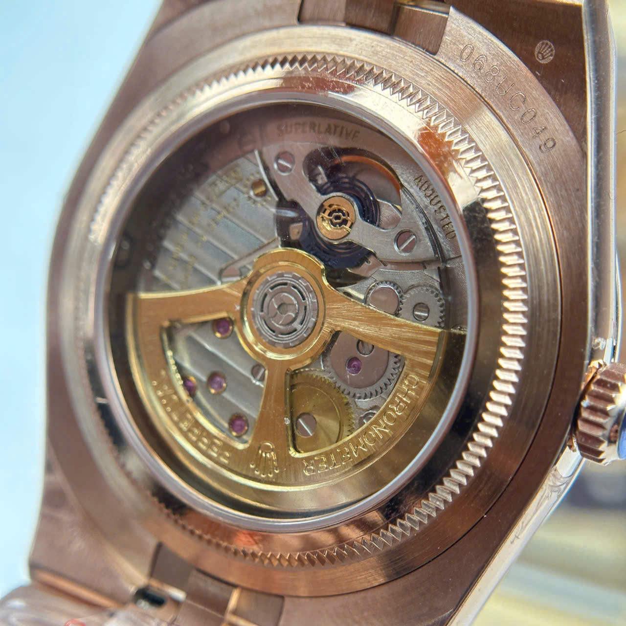 Rolex Land-Dweller 127235 Rose Gold Honeycomb Motif Dial Luxury Fake Watches 40mm - Top club