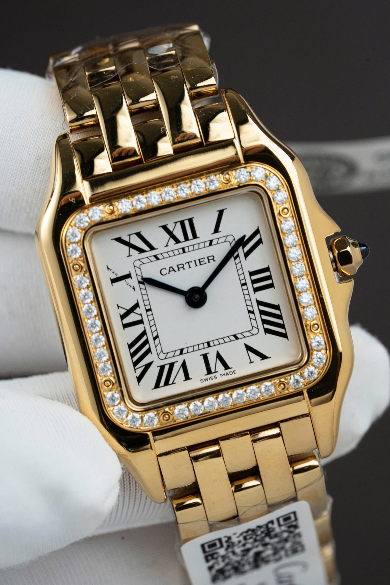 Cartier Panthere WJPN0015 White Dial Replica Watch Bezel Diamonds Moissanite 27x37mm - Top club