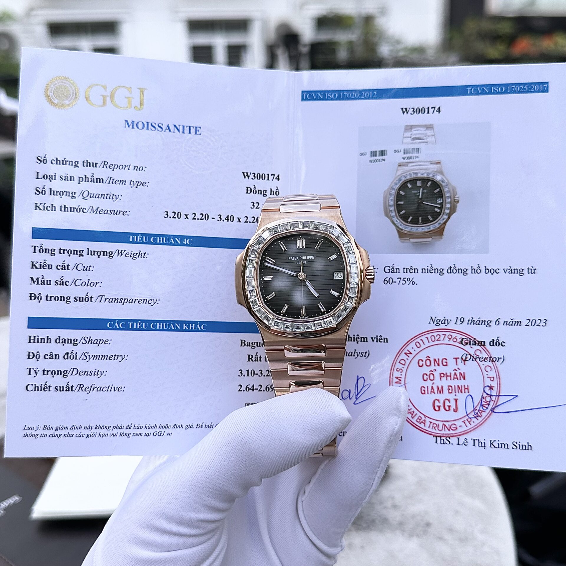 Patek Philippe Nautilus 5723 Gold Wrapped With Moissanite Baguette Diamonds 3K 40mm - Elite Watch Atelier