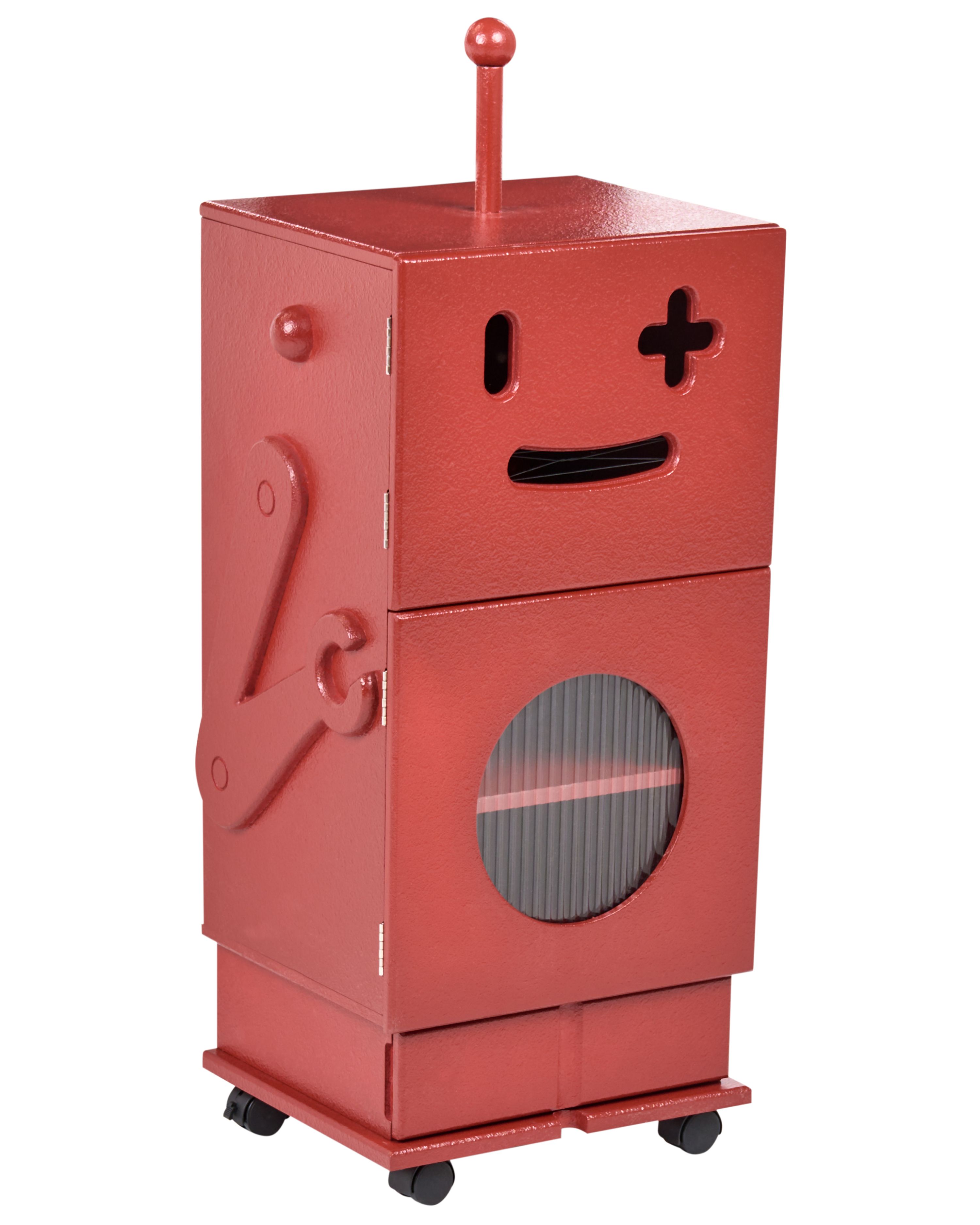 Cabinet EDGAR 89 cm Red with Wheels