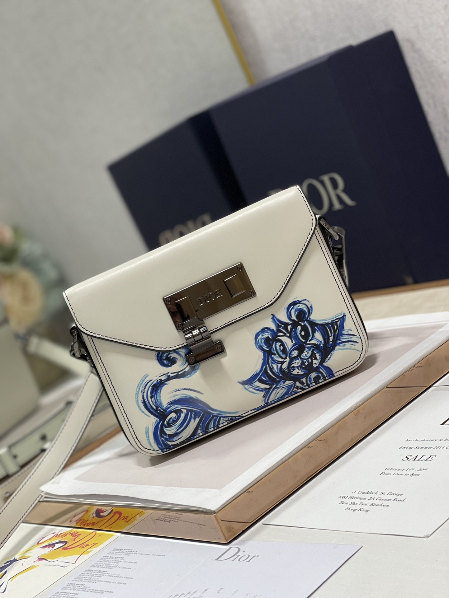 Christian Dior Lock Handbag White For Women 7.5in/19cm CD1:1High-quality replica