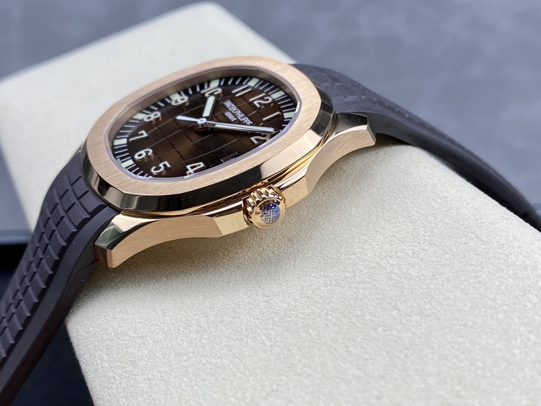 Fake Patek Philippe Replica Watch Aquanaut Date Sweep Seconds Rose Gold Brown Dial 5167R-001 3KF(1:1 replica) - Top club