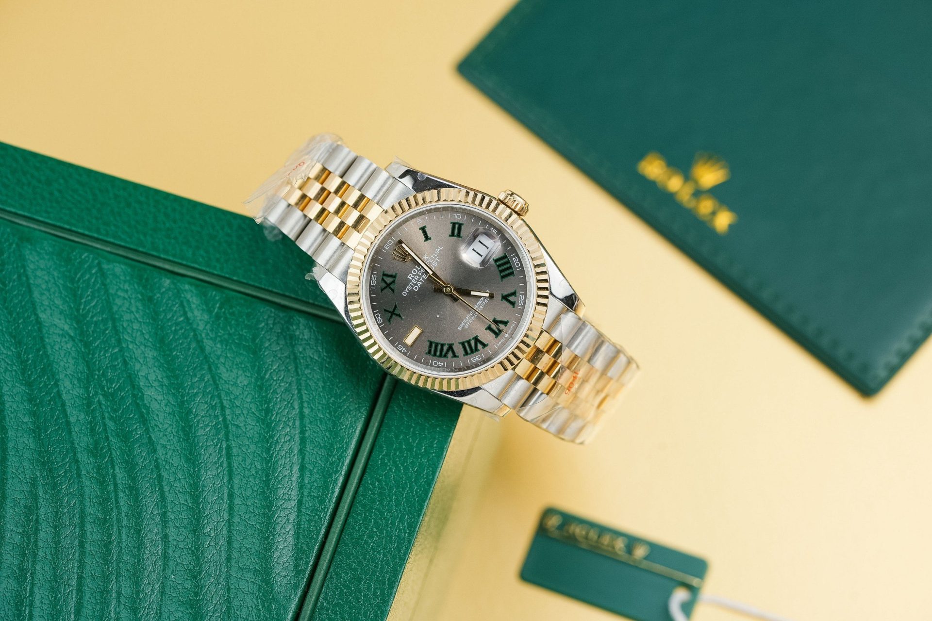 Rolex Rep 11 Watch DateJust 126231 Wimbledon Dial Gold Wrapped GM Factory 36mm - Elite Watch Atelier