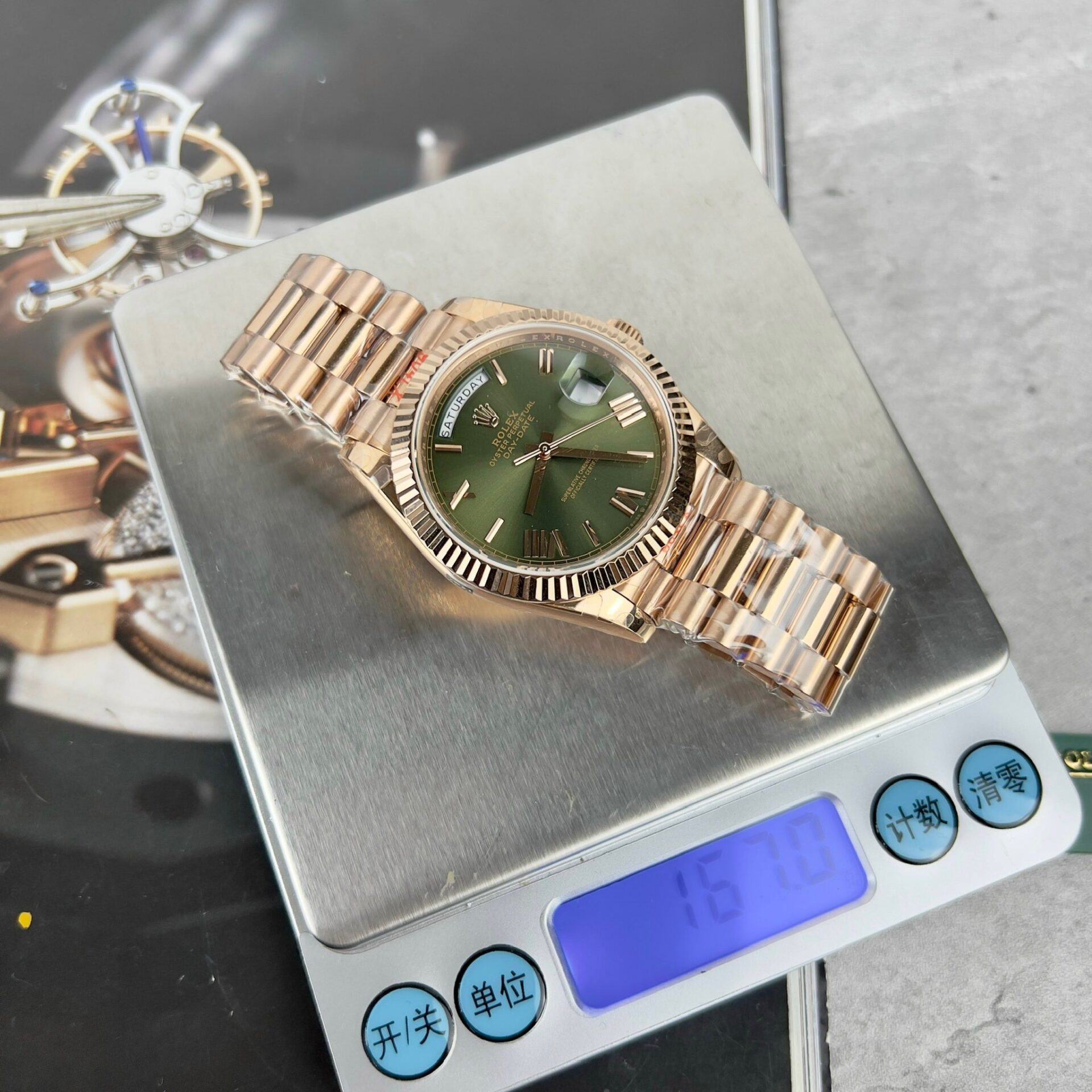 Rolex Day-Date 228235 Green Dial Replica Watch GM Factory 40mm - Elite Watch Atelier