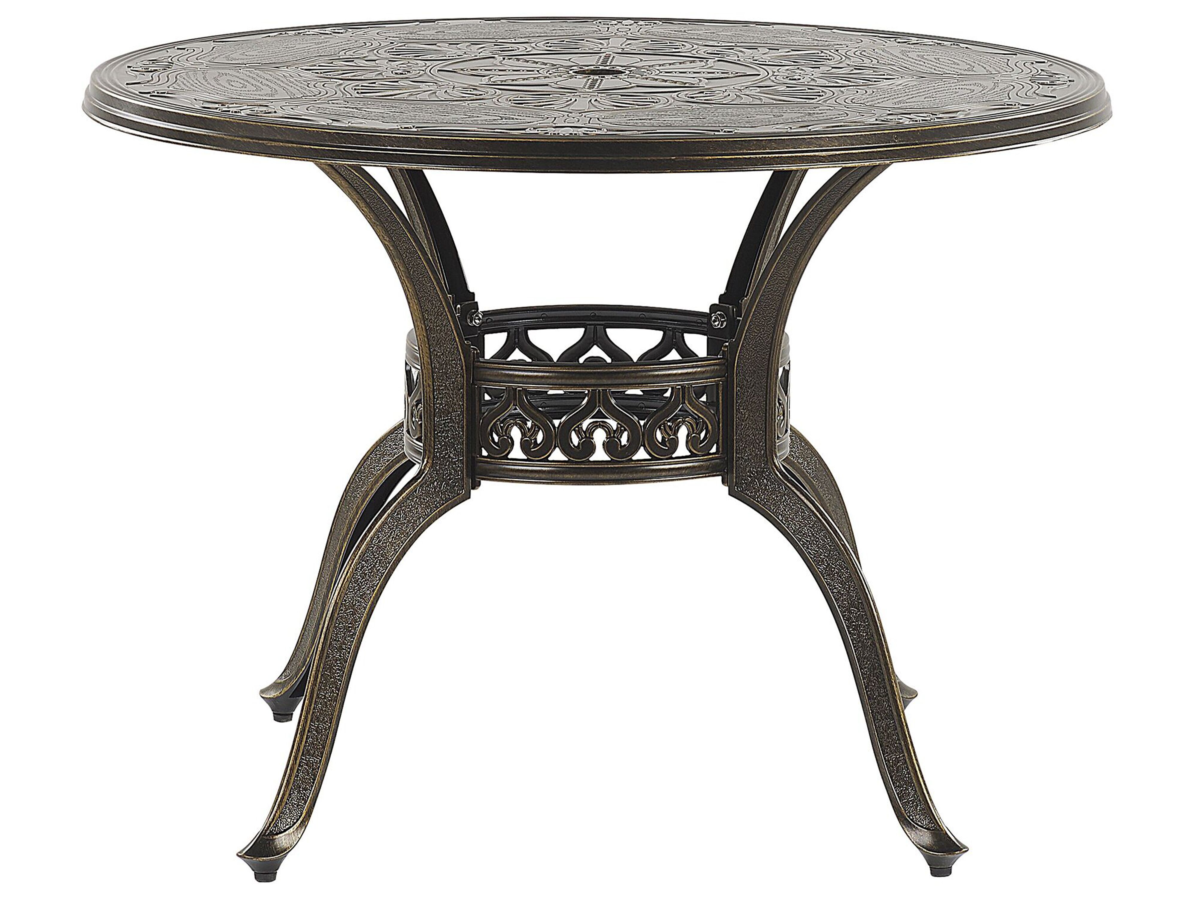 Garden Dining Table SAPRI 100 cm 100 cm Metal Dark Brown