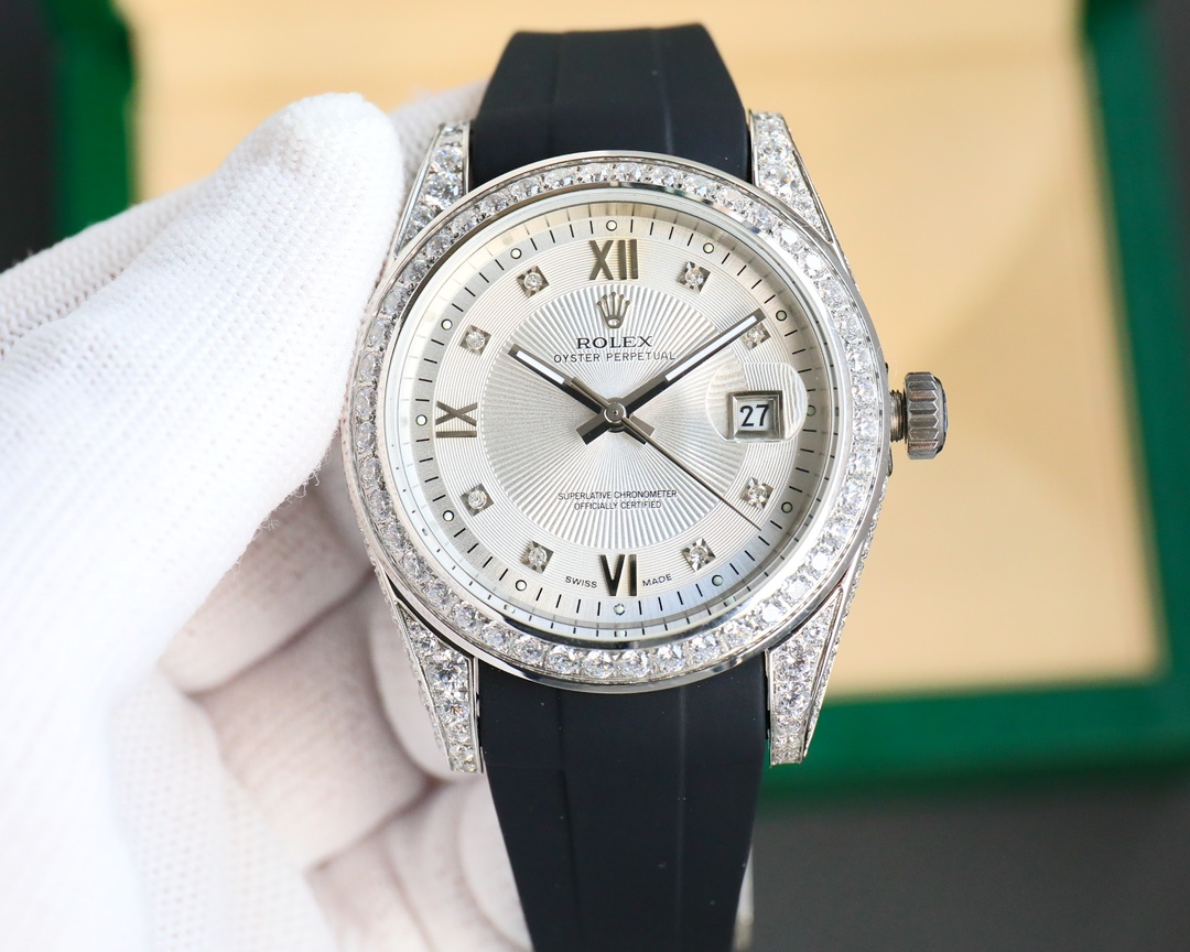 Rolex Logbook Full Luxury-Roman Diamond Dial-18k Nano-Technology 41MM-White(1:1 replica) - Elite Watch Atelier
