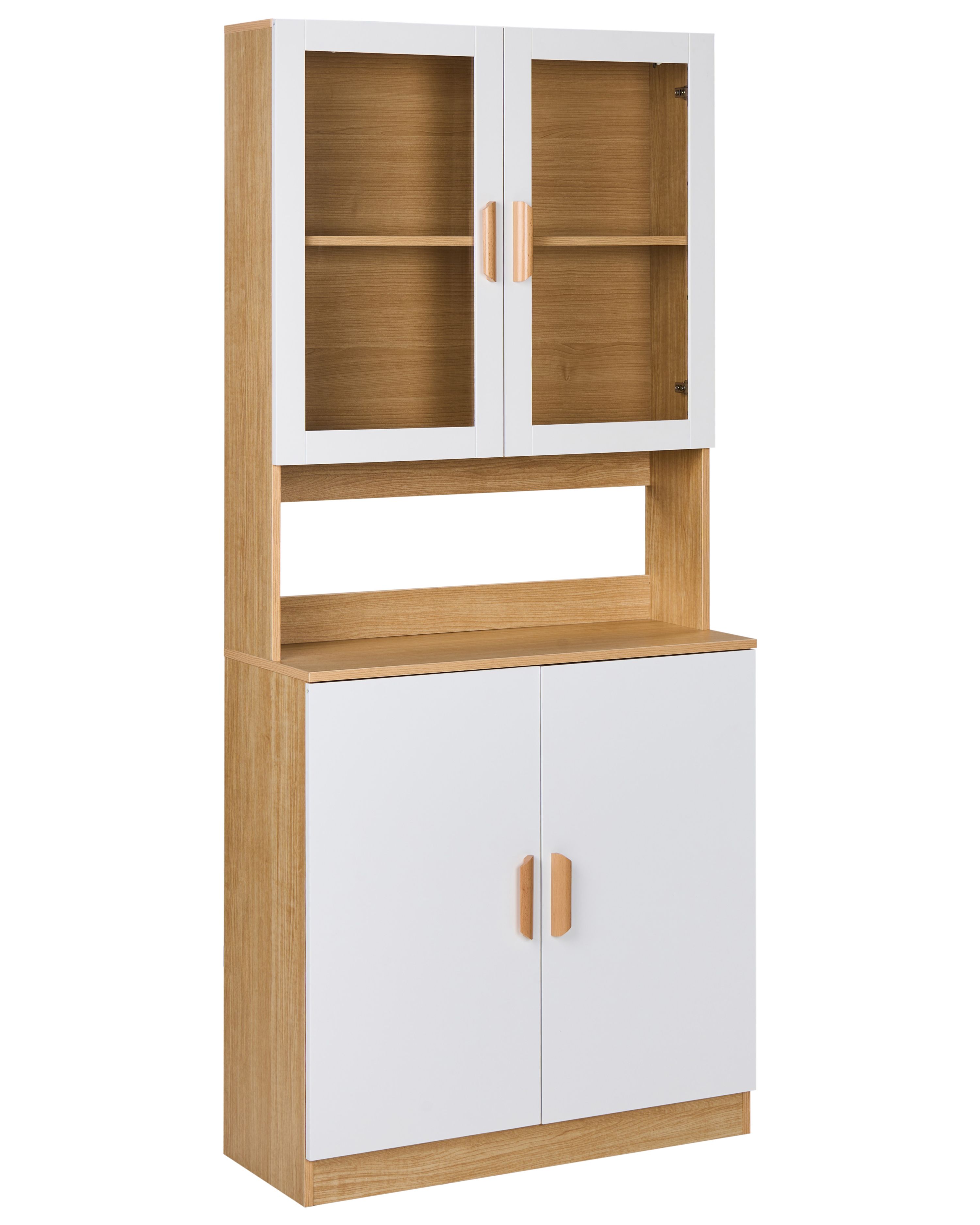 Glass Display Cabinet CYGNET 80 cm White