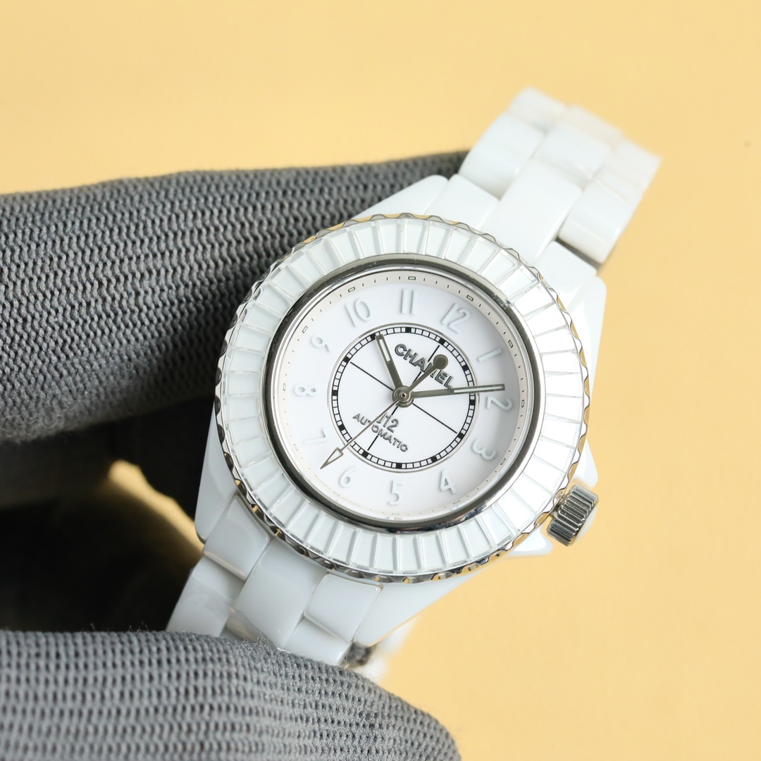 SUPER CERAMIC NEW - CHANEL EXCLUSIVE CALIBER 12.2 WATCH 33mm GODDESS BENEFIT - WHITE(1:1 replica) - Top club