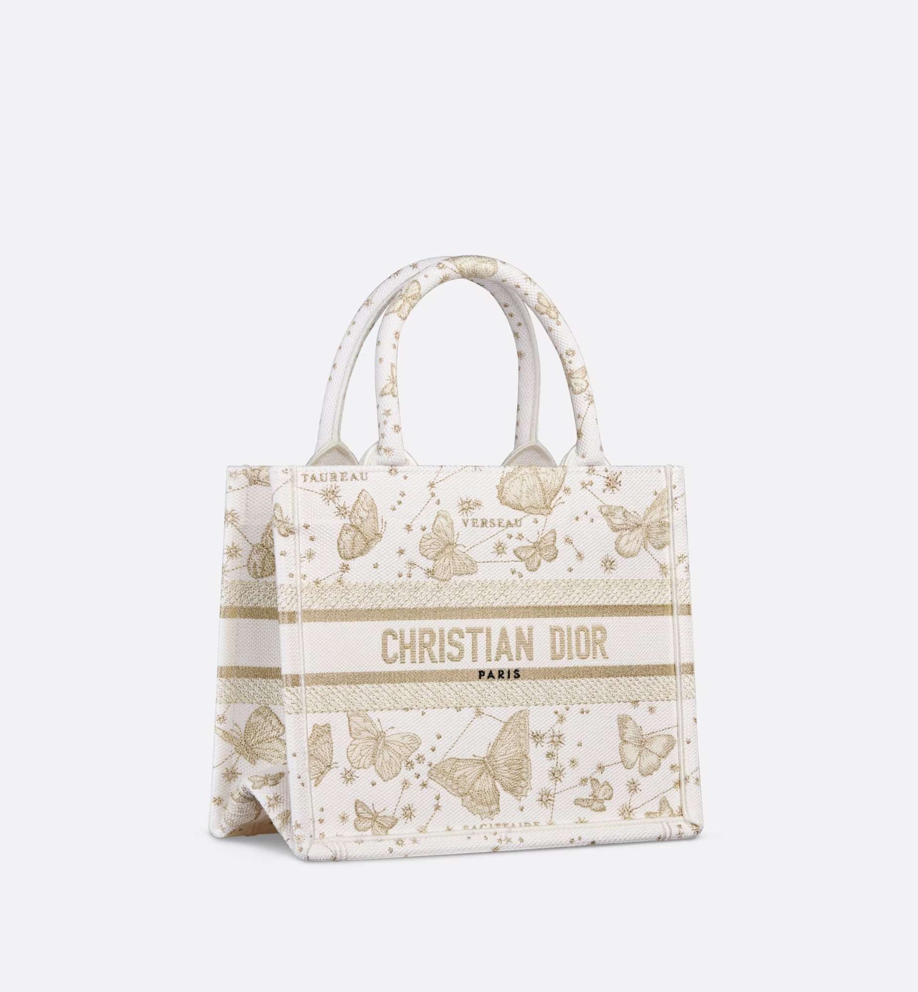 Christian Dior Small Dior Book Tote Gold-Tone And White Bag For Women M1265ZESU_M01E- 10.5 Inches/ 26.5 Cm1:1High-quality replica