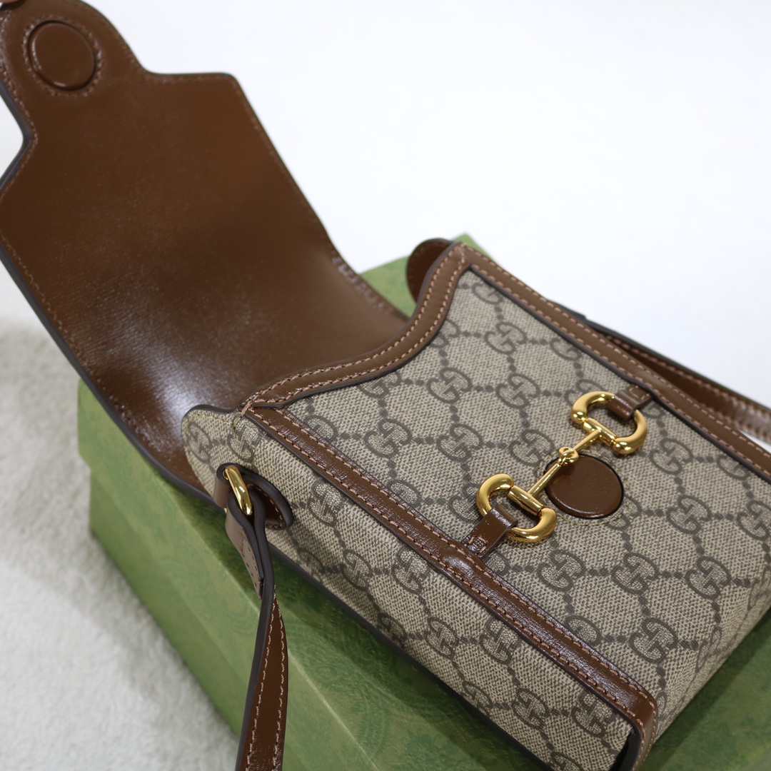 Replica Gucci Horsebit 1955 Mini Bag Monogram Canvas1:1High-quality replica