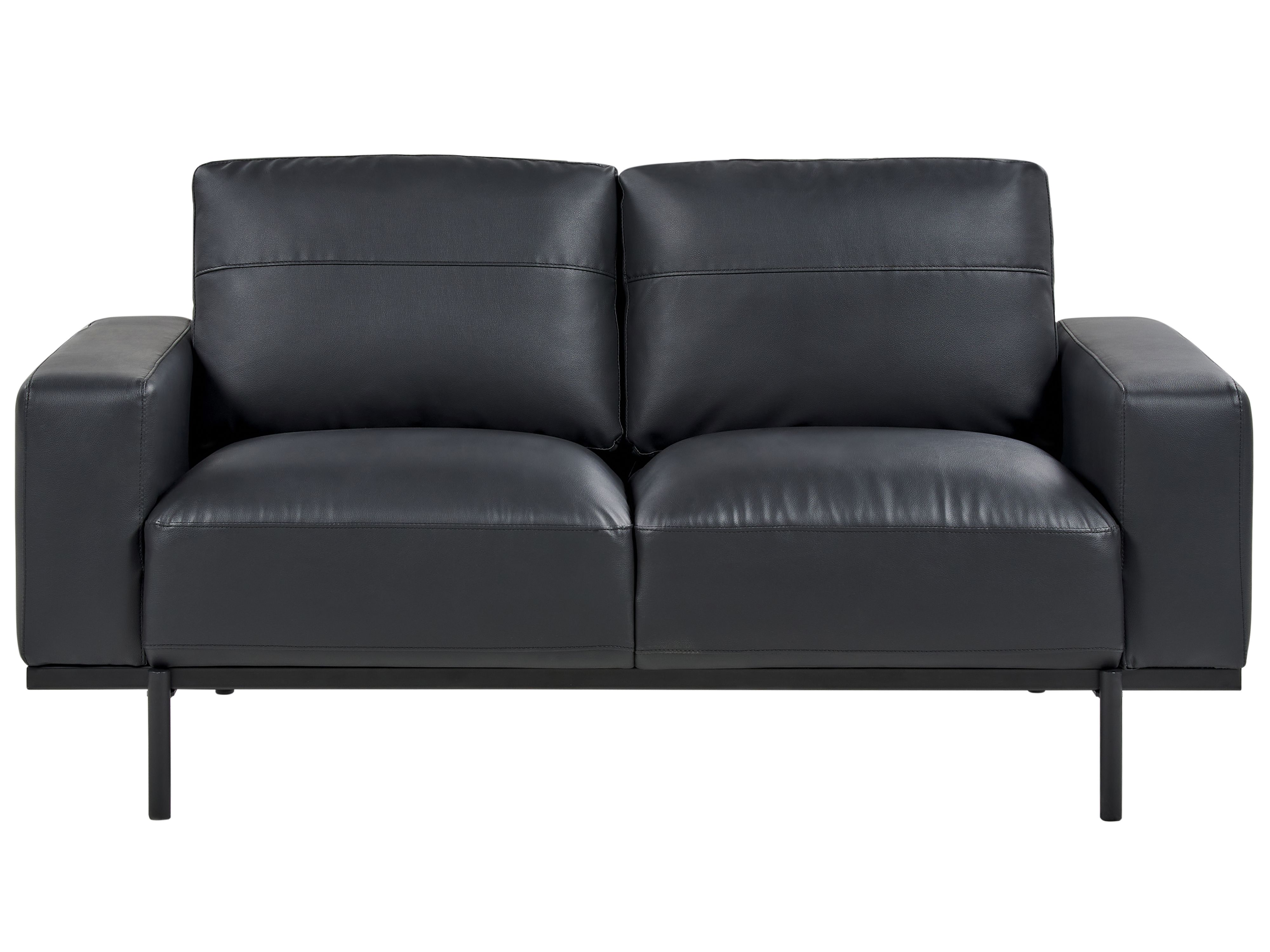 Sofa 2 Seater SOVIK Faux Leather Black