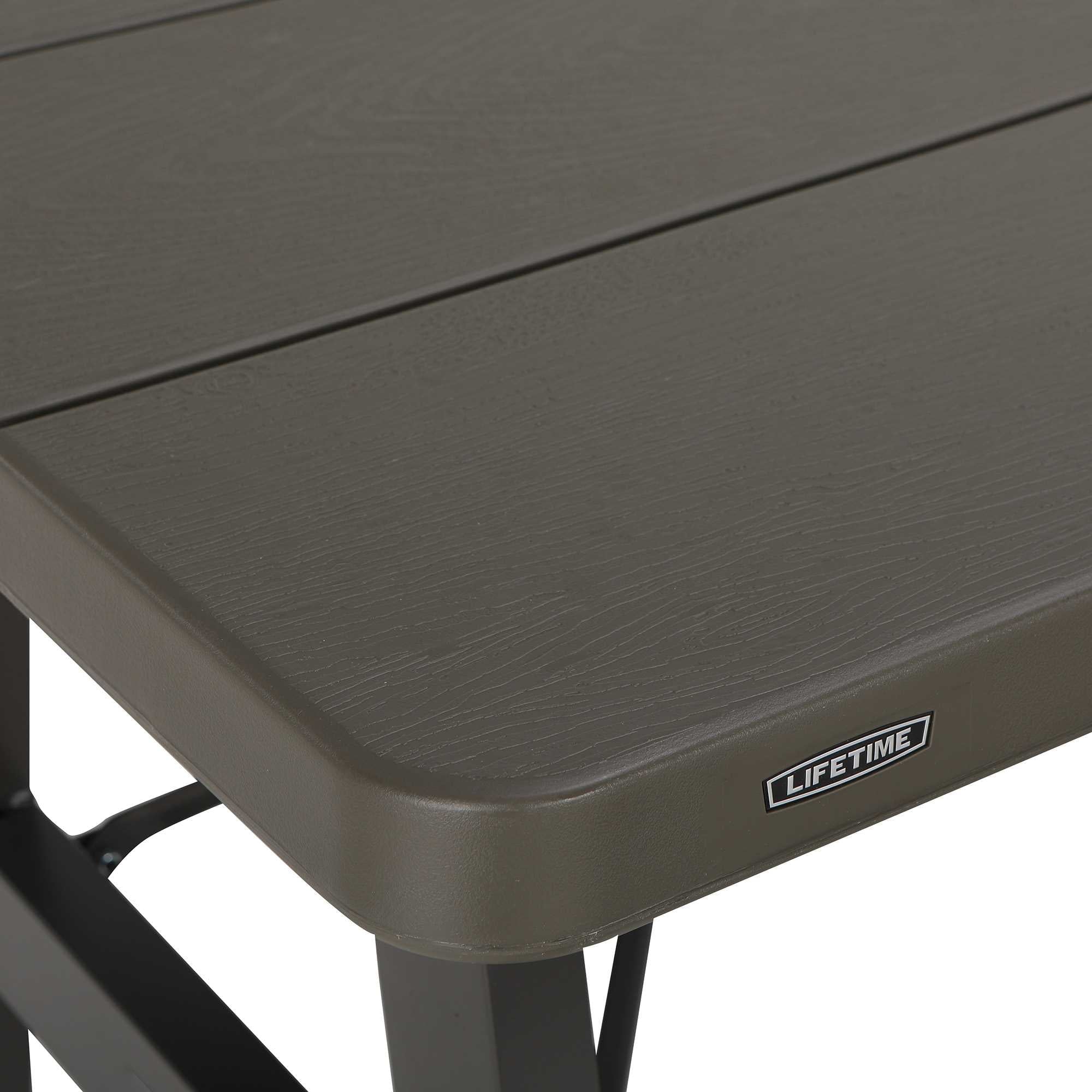 Lifetime 6-Foot W-Frame Folding Picnic Table, Brown - 60233 - Image 10 Lifetime 6-Foot W-Frame Folding Picnic Table, Brown - 60233 - Image 10