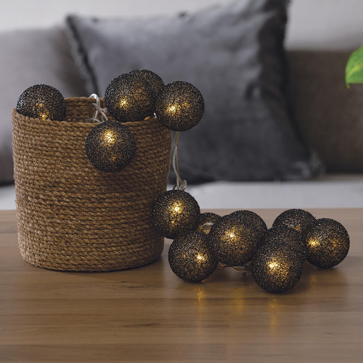 LED garland mains Black, L.435 cm