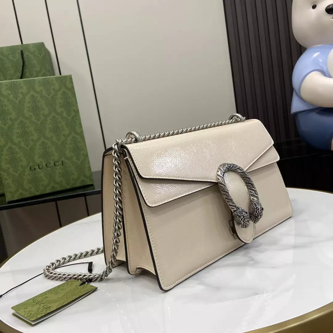 Dionysus Small Shoulder Bag in Light Grey Patent Leather1:1High-quality replica