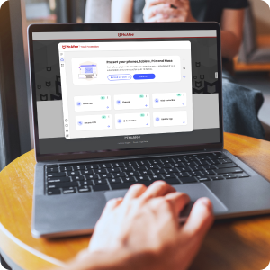 Image of McAfee user interface on a laptop