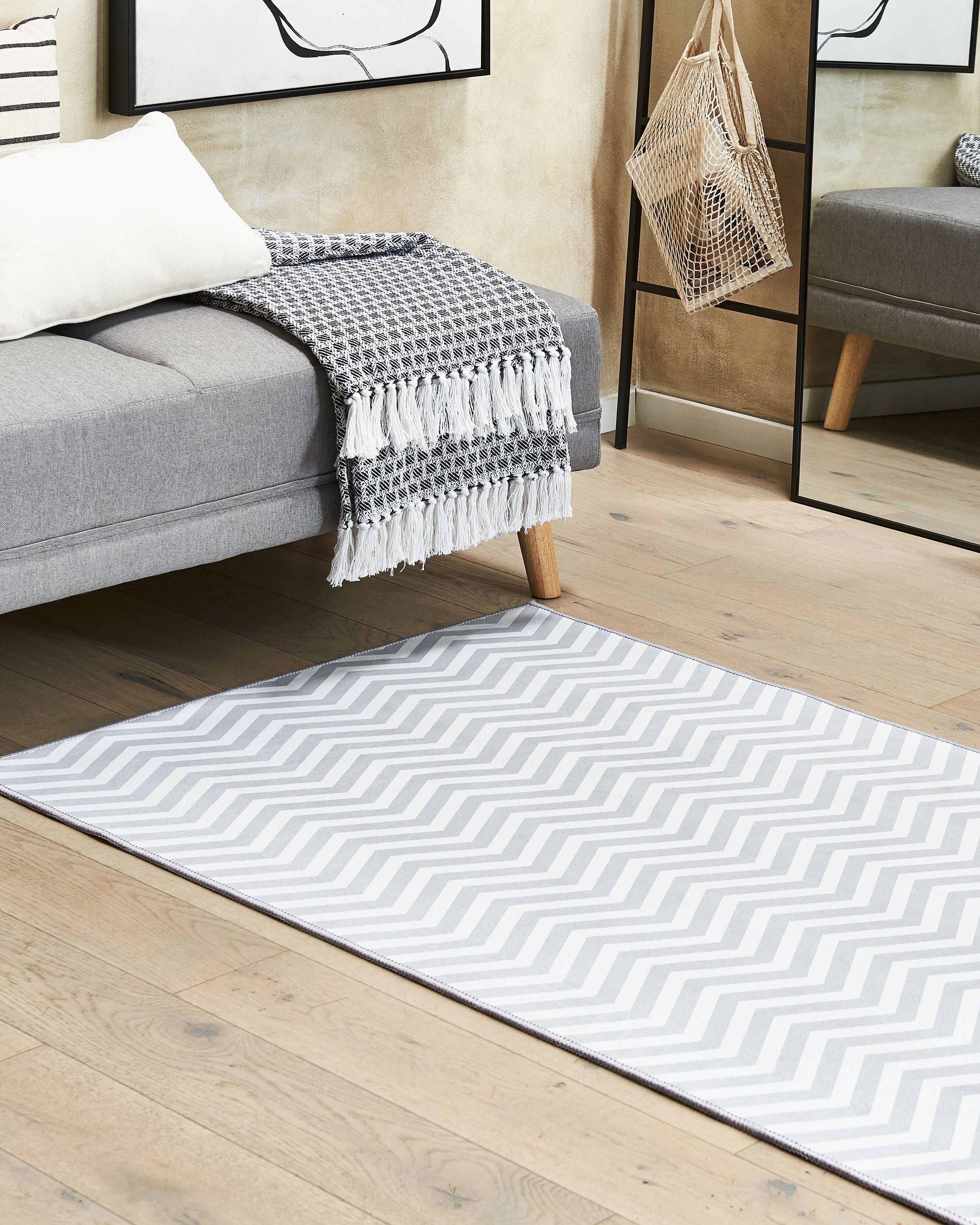 Rug SAIKHEDA White 70 x 200 cm