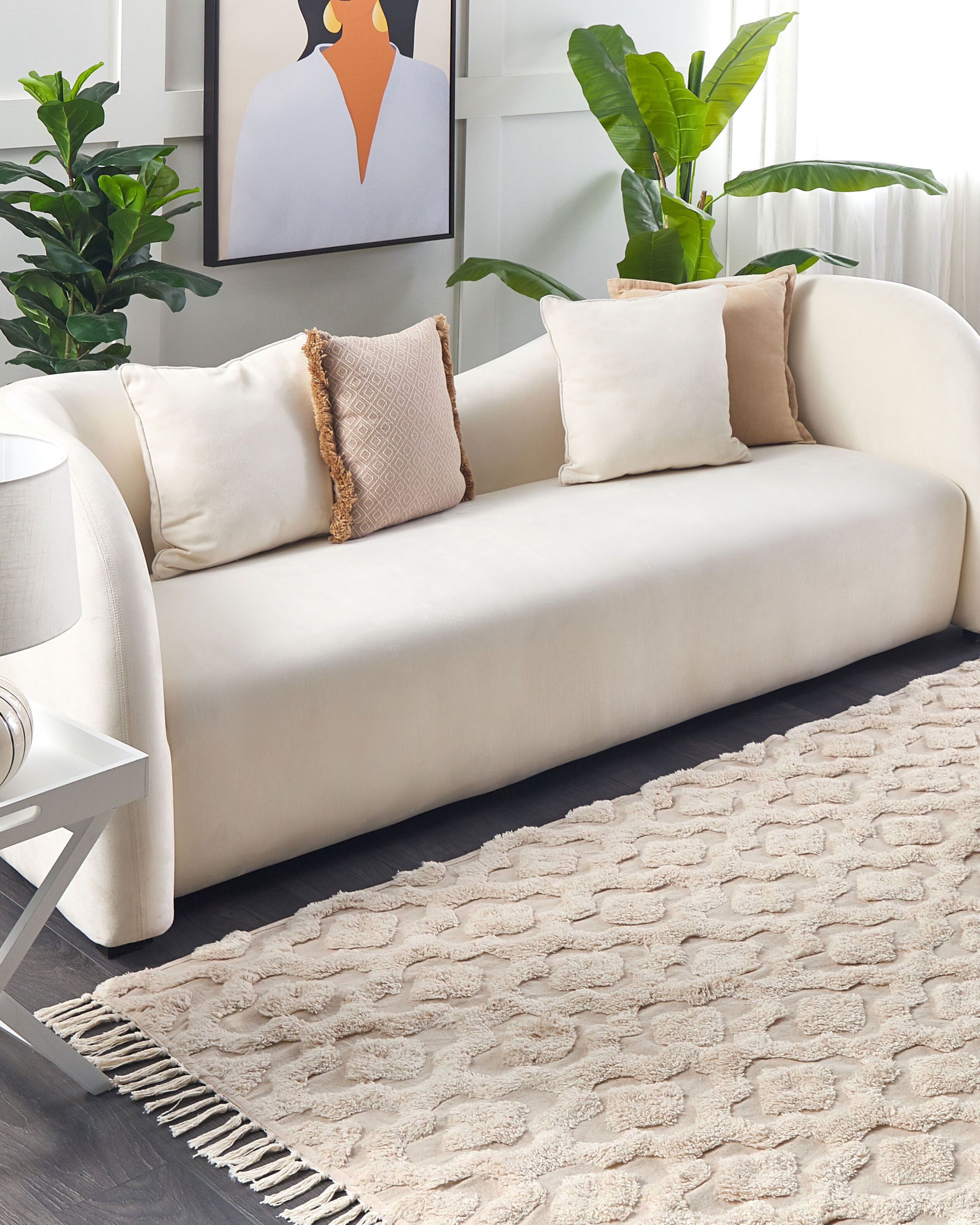 Rug AKSARAY Beige 160 x 230 cm Cotton