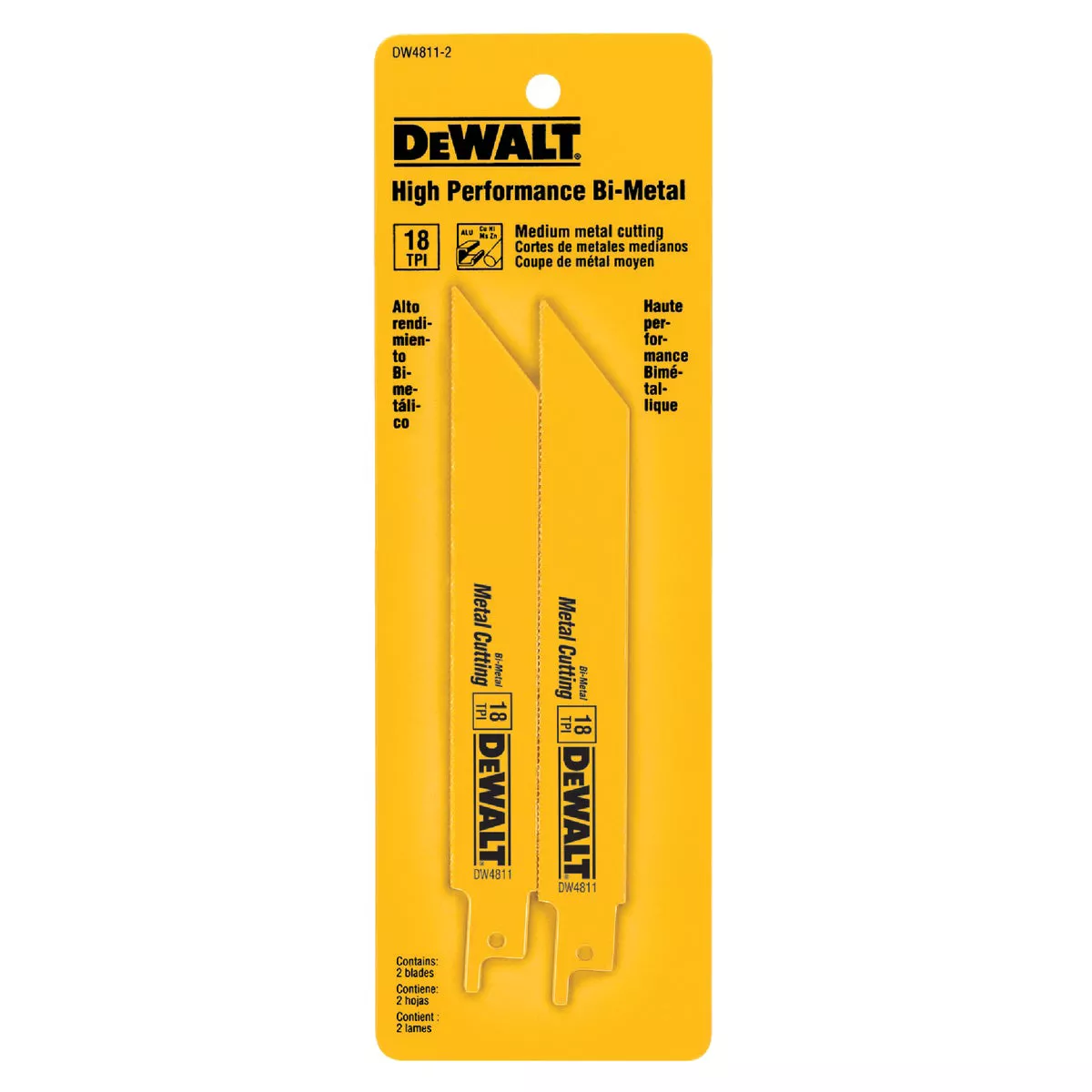 DEWALT 6 In. 18 TPI Bi-Metal Metal Reciprocating Saw Blade (2-Pack)