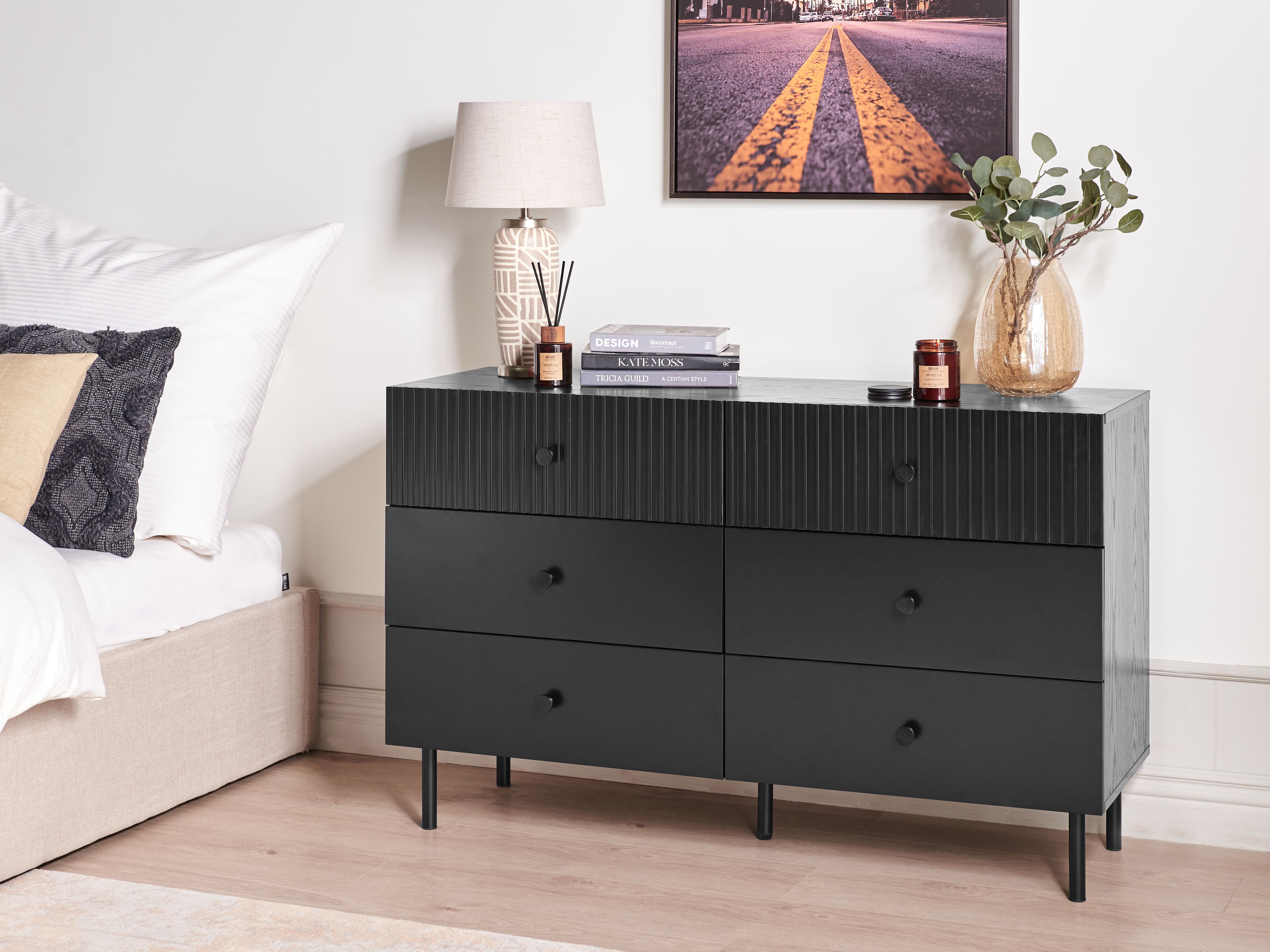 6 Drawer Chest COVENTRY Black