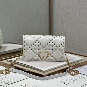 Caro Macrocannage Pouch Black/White For Women 7.5in/19.5cm S5135BNHH_M9001:1High-quality replica