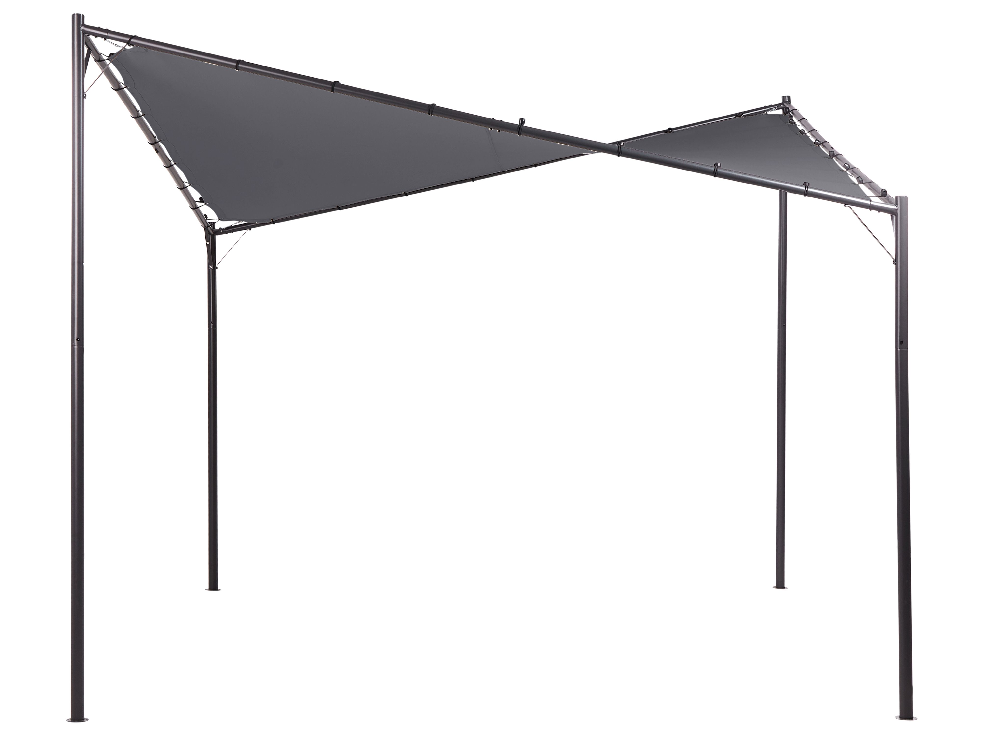 Gazebo AVENTINE Metal 300 cm 300 cm Dark Grey