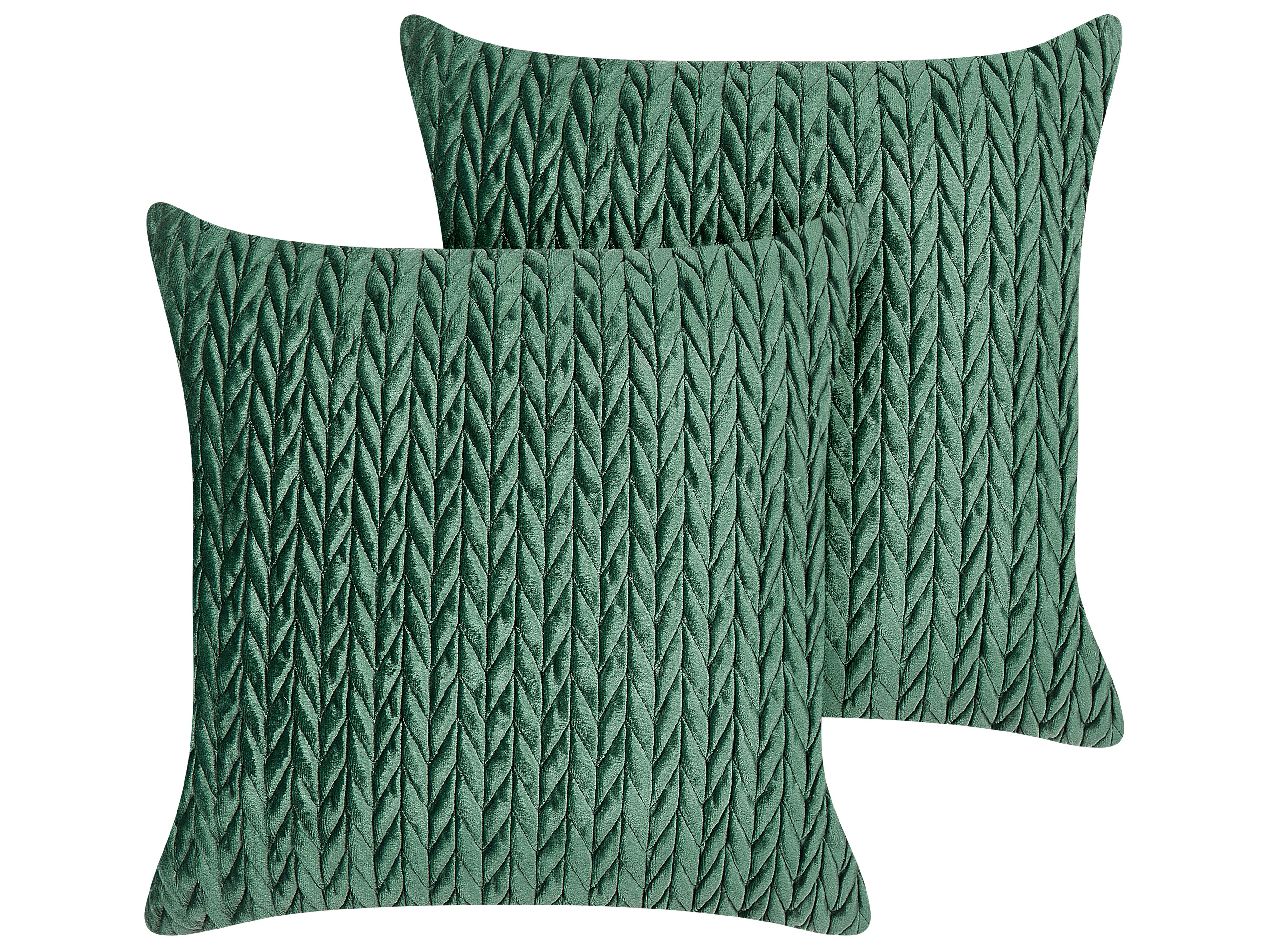 Set of 2 Decorative Cushions ECLIPTA 45 x 45 cm Green Solid