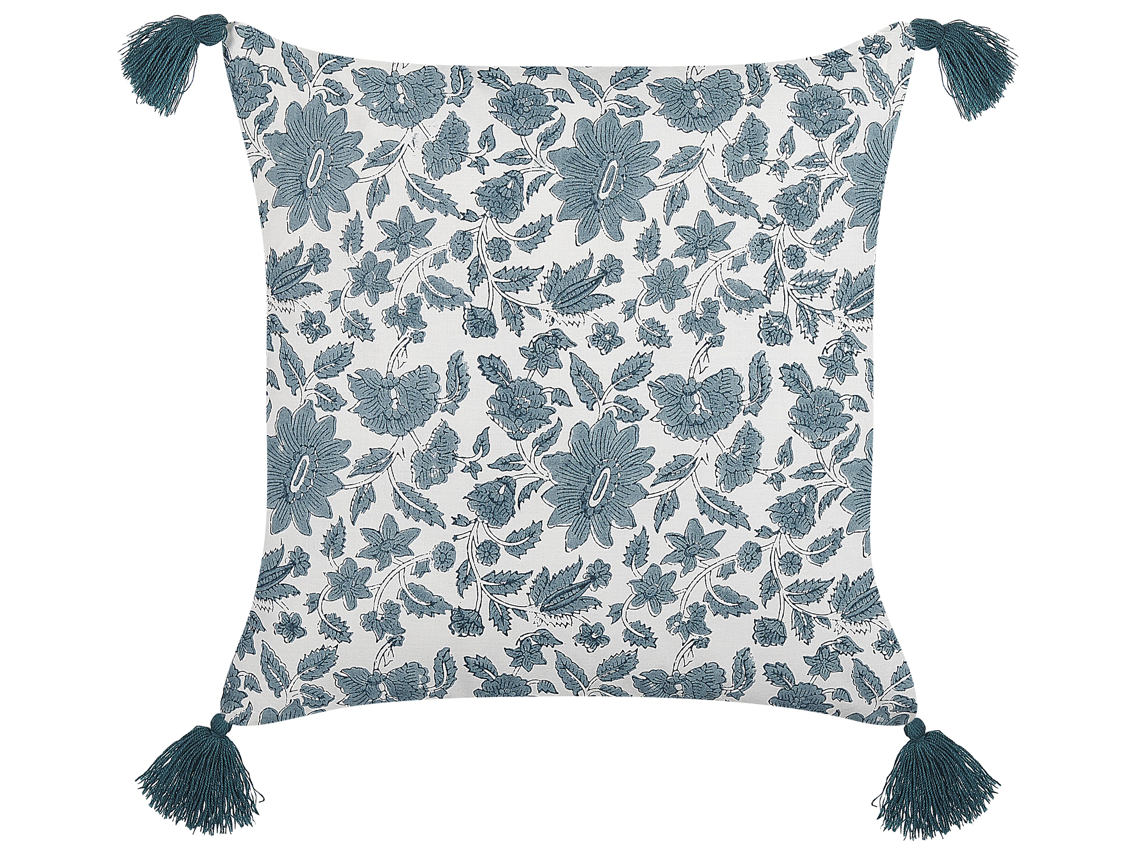 Throw Cushion RUMEX Cotton 45 x 45 cm Blue Floral Pattern