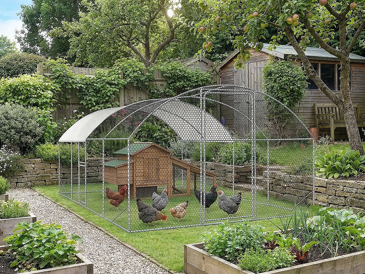 Enclos à poules dôme 15 m² parc grillagé 