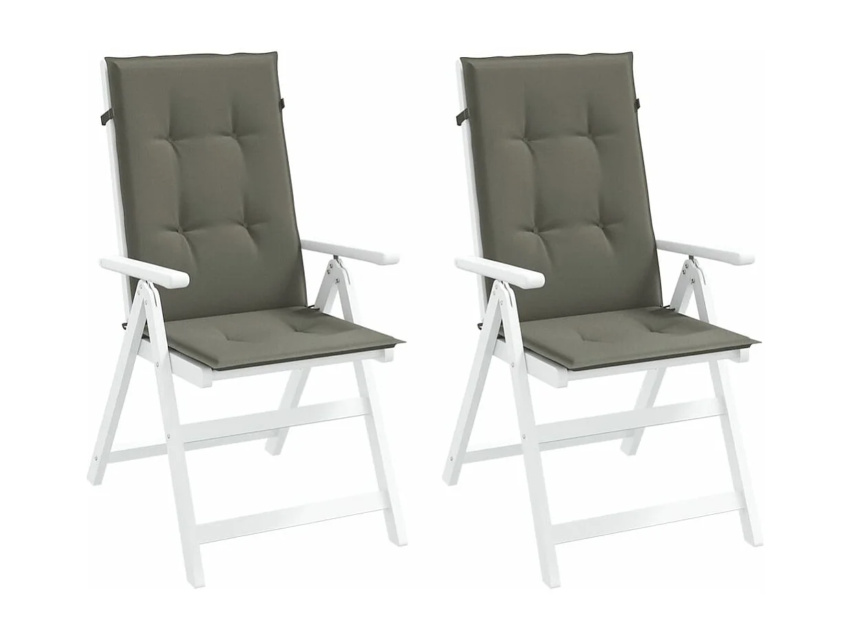 Coussins de chaise à dossier haut lot de 2 gris foncé mélangé