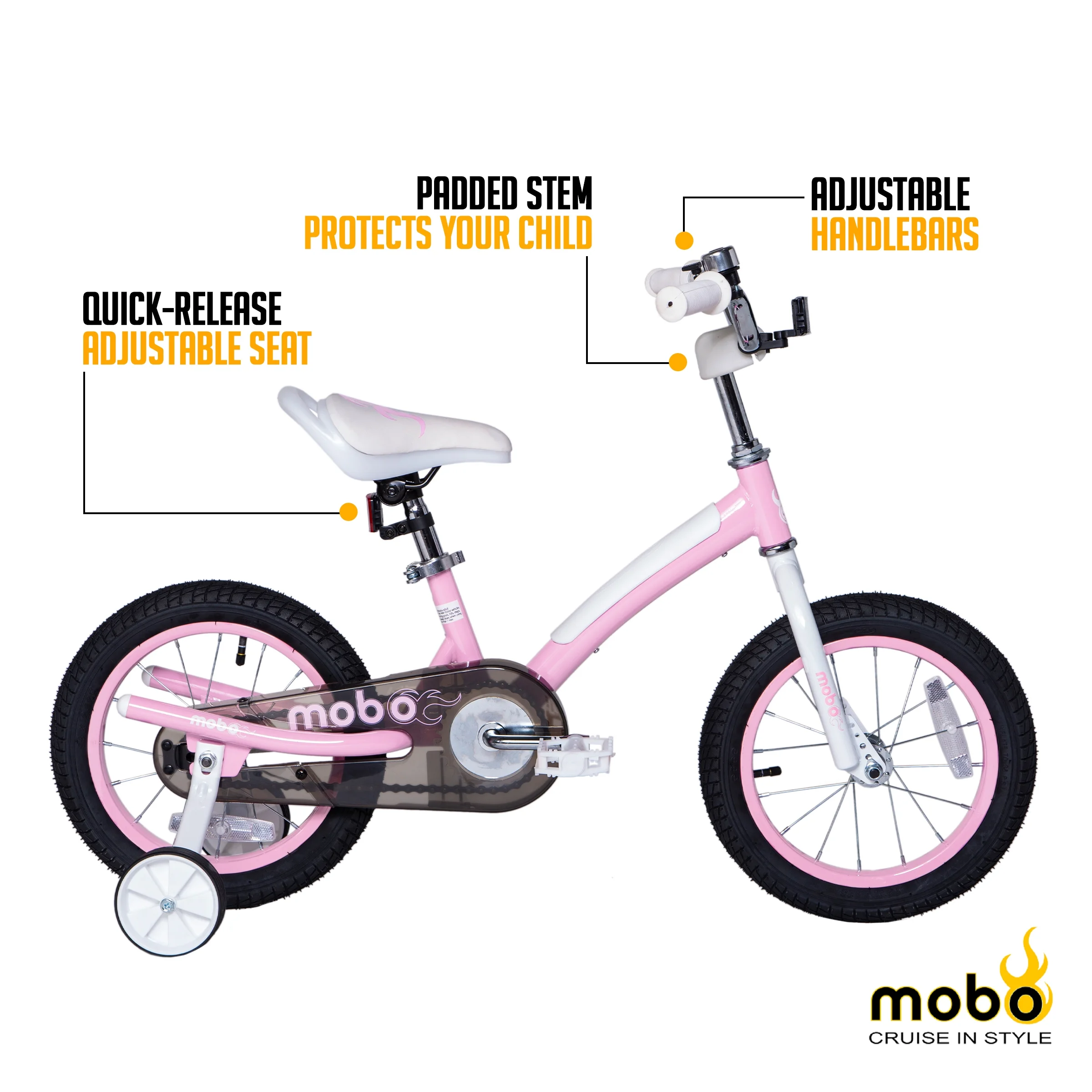 Mobo First Boy's 14" Kids Bike, Ages 3-5 Years Old, Red - Image 45