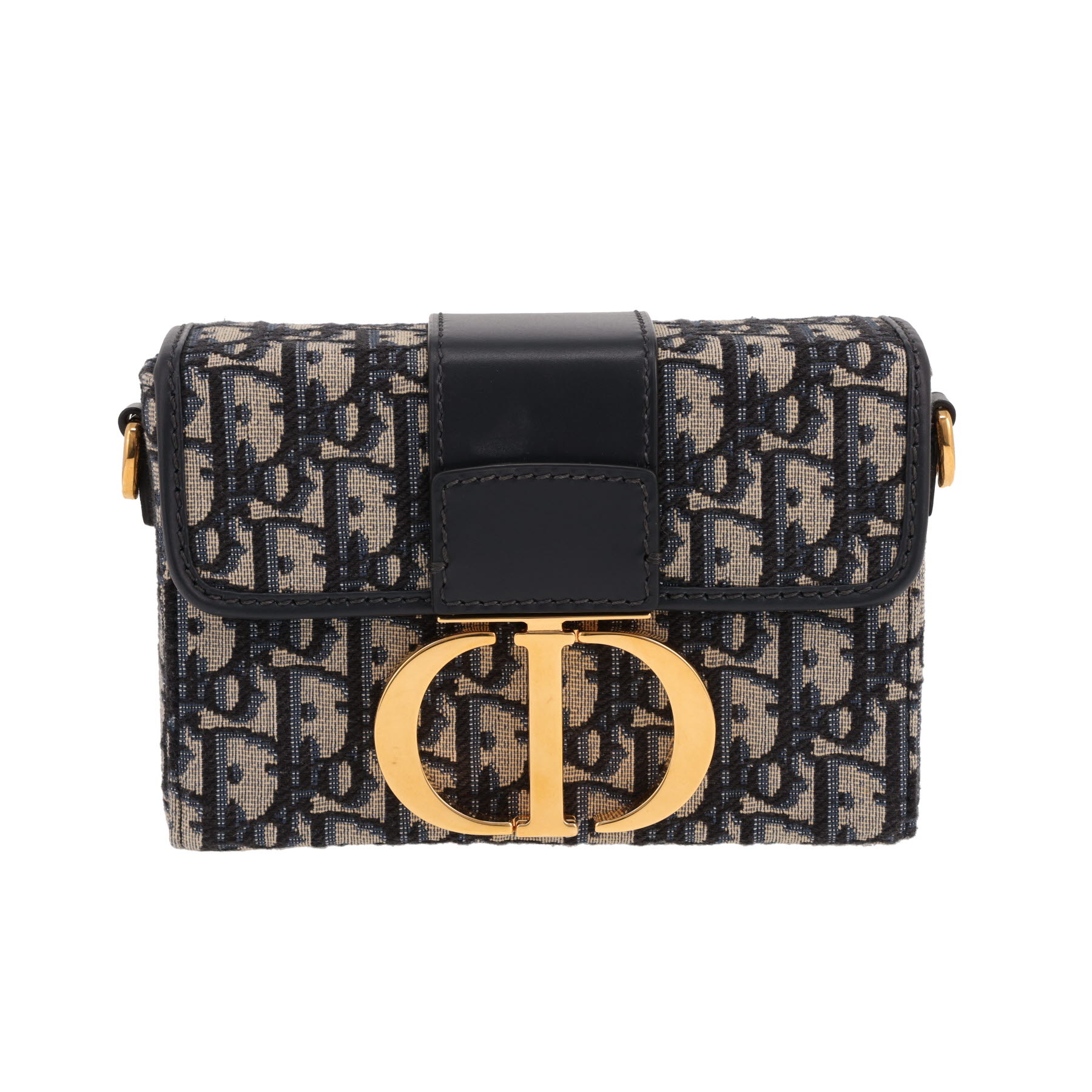 Dior Box 30 Montaigne shoulder bag in blue monogram canvas Oblique and blue leather1:1High-quality replica
