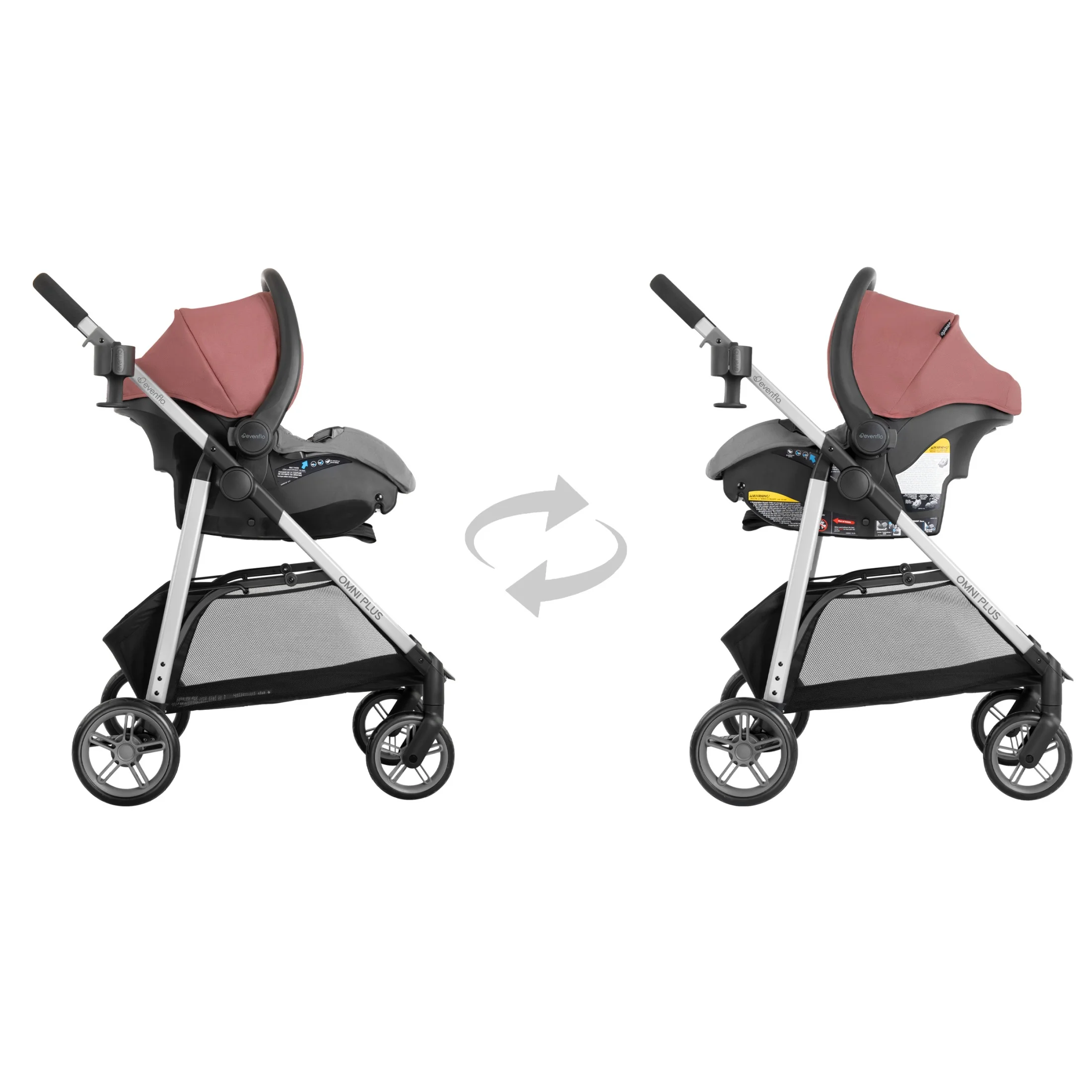 Evenflo Omni Plus Modular Travel System with LiteMax Sport Infant Car Seat, Mylar Gray, Unisex - Image 70